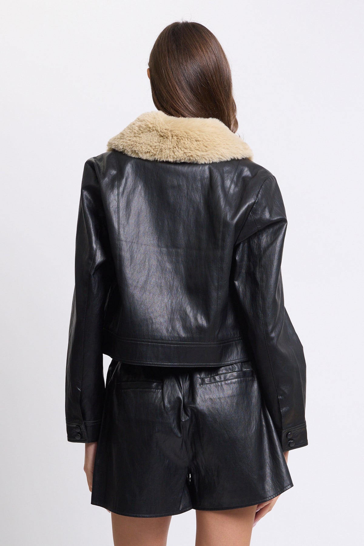 Lennox Vegan Fur Collar Jacket