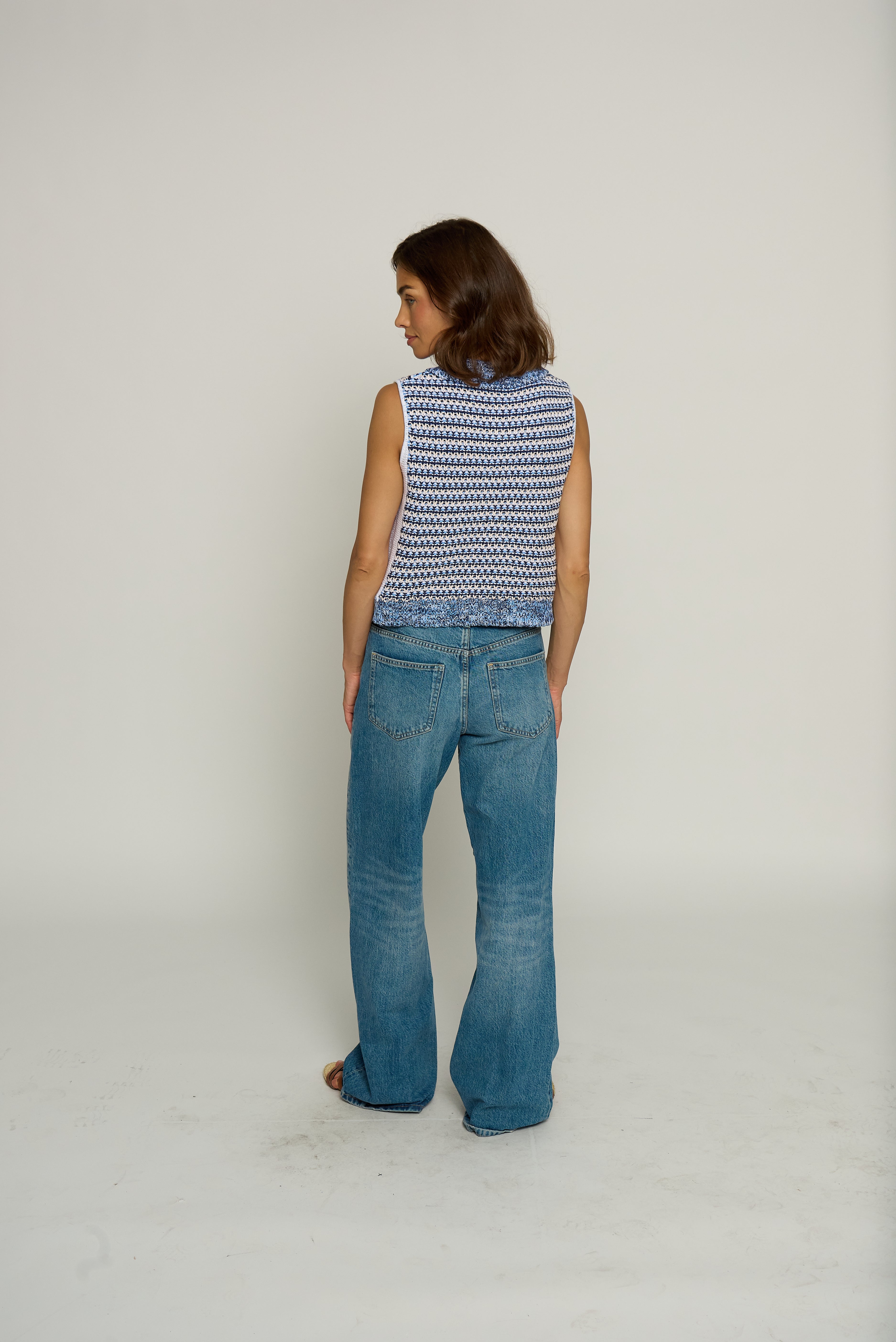 Novelty Stitch Sleeveless Polo