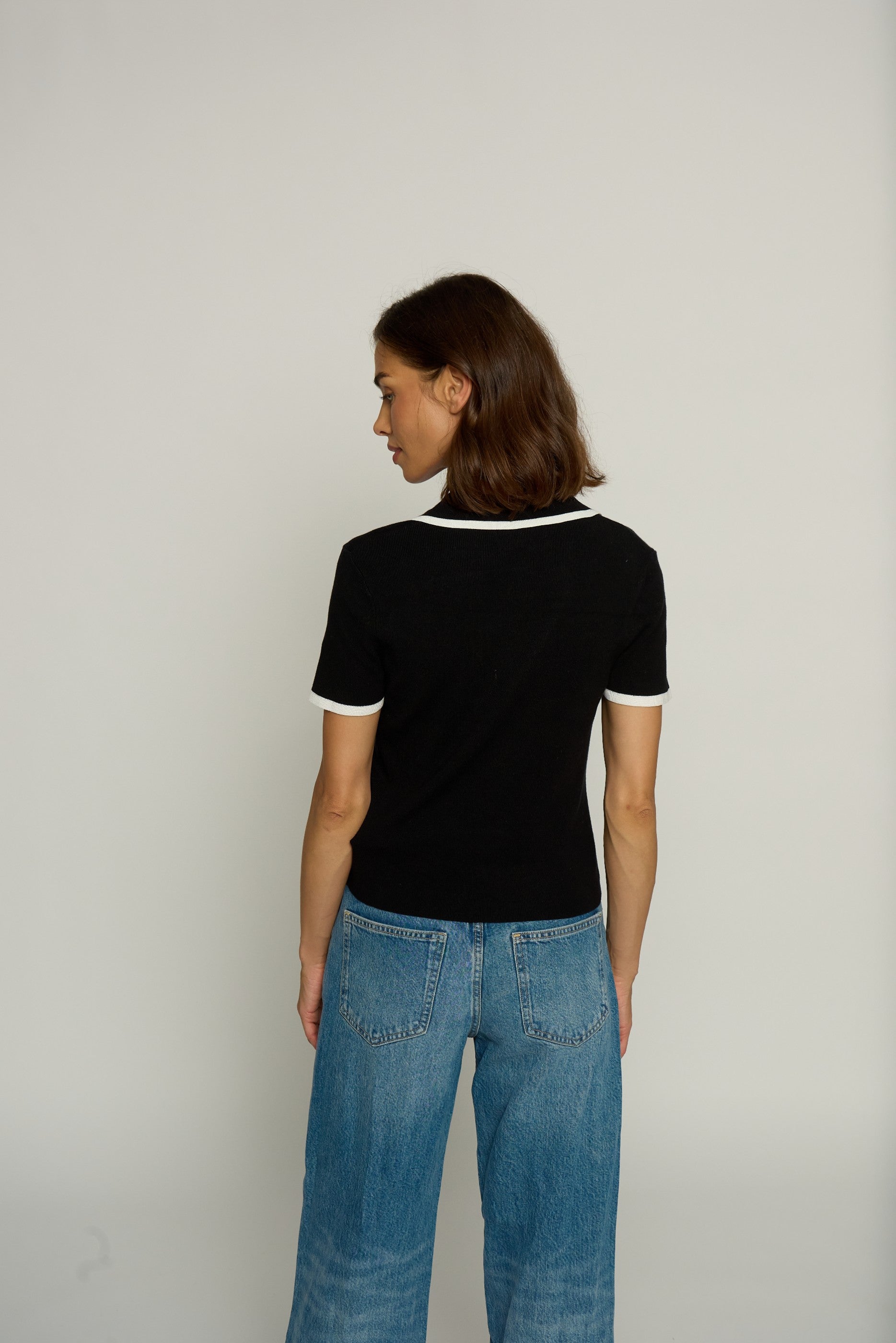 Ribbed Polo With Tipping