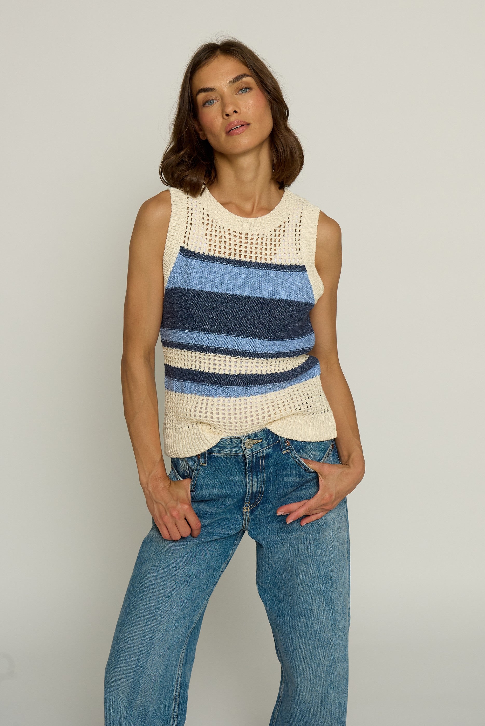 Textured Stripe Tank