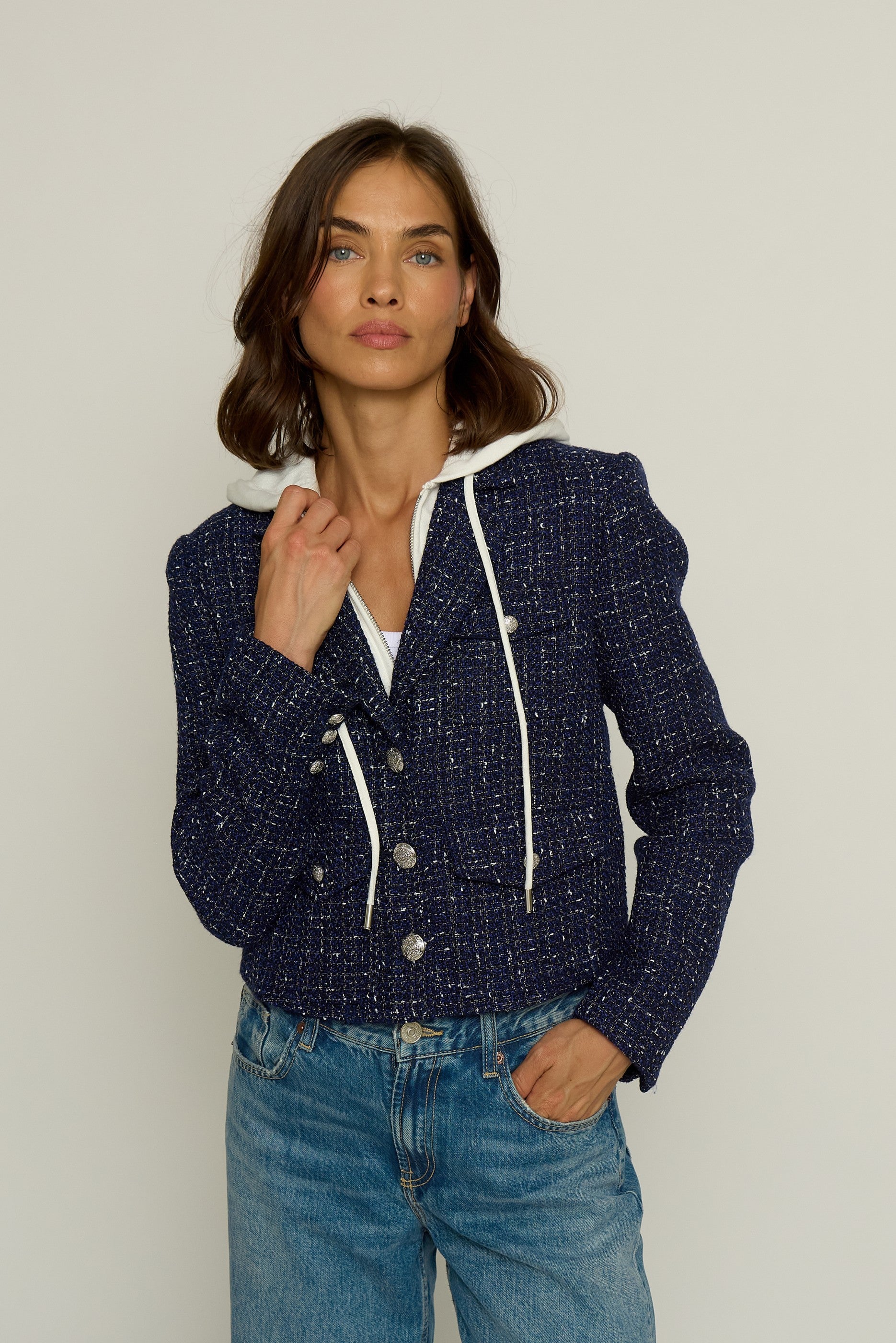 Crop Tweed Dickie Blazer