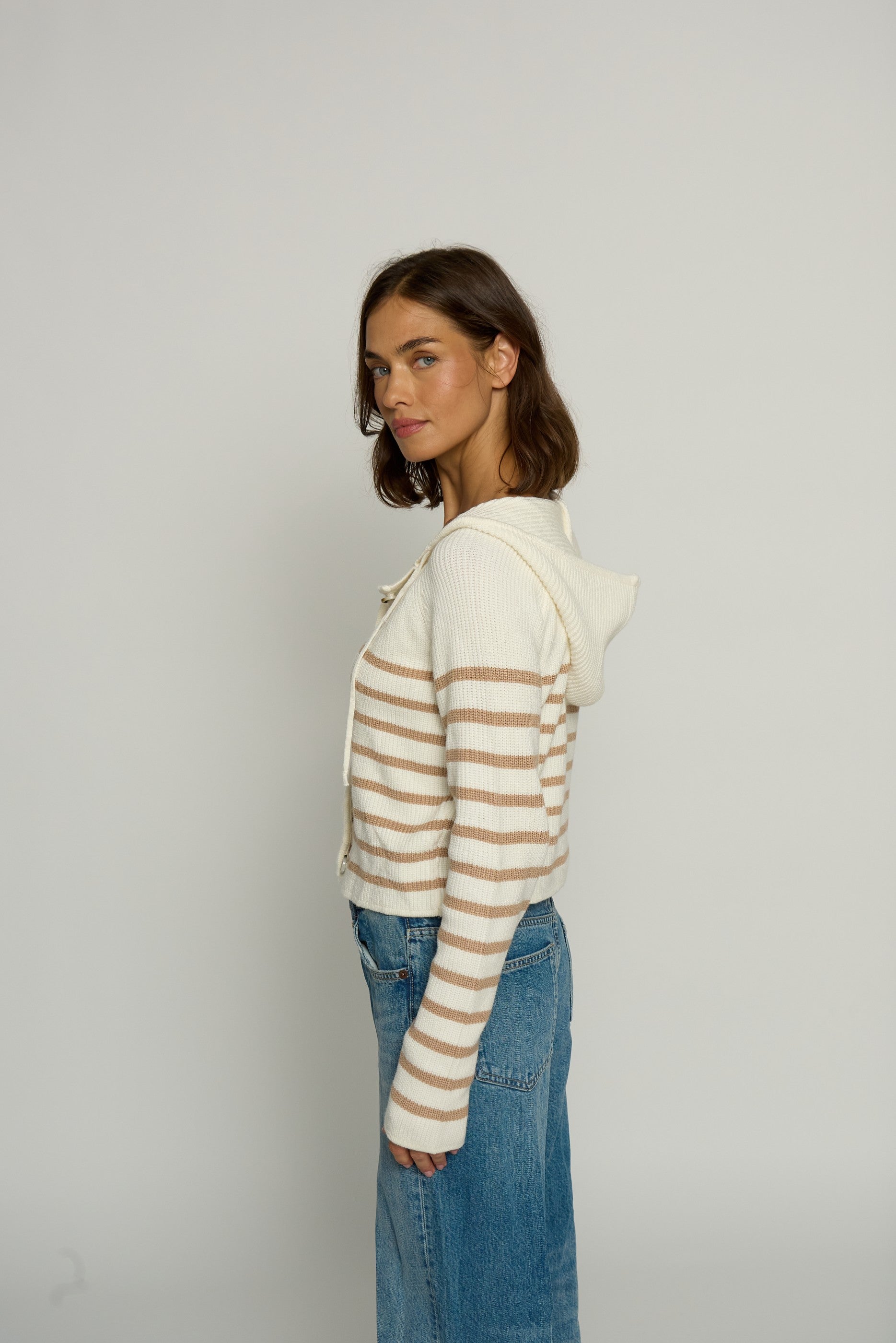 Striped Dickey Sweater Jacket