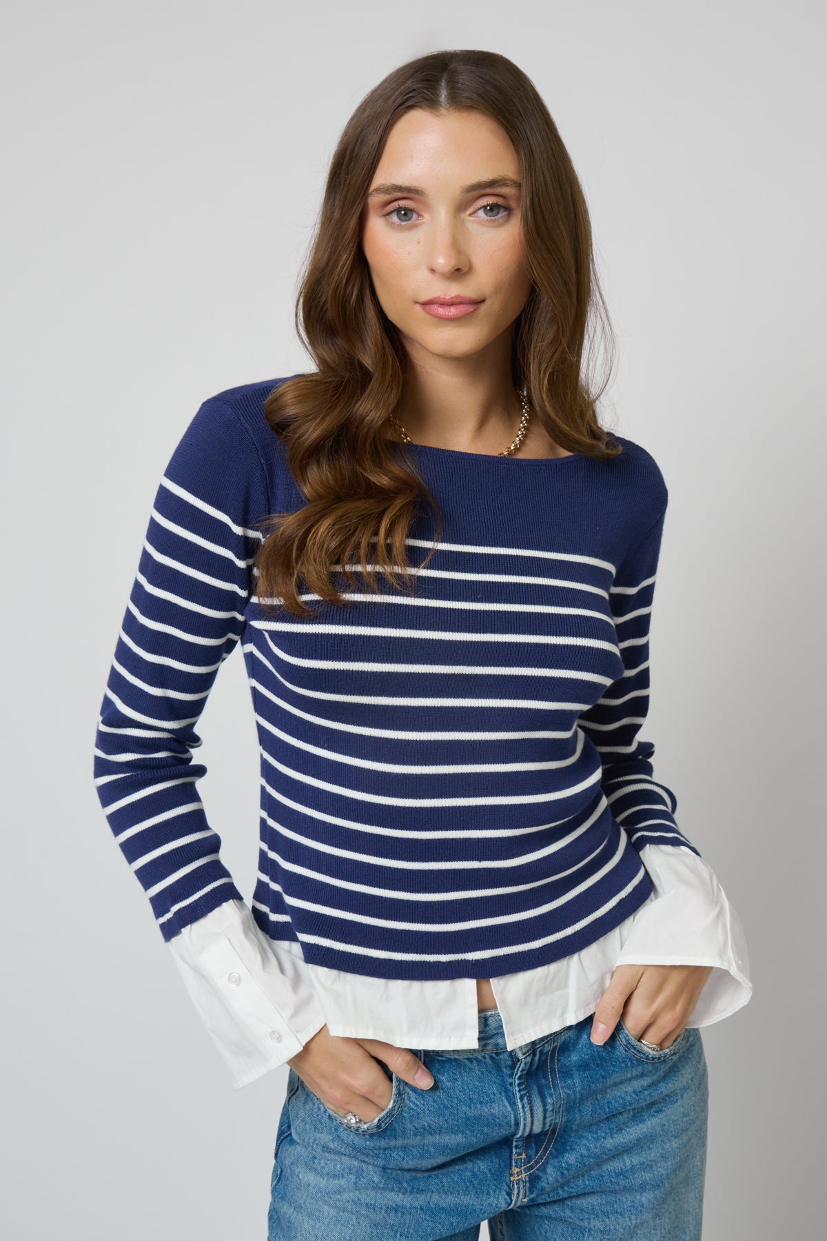 Kendall Nautical Stripe Boatneck Twofer