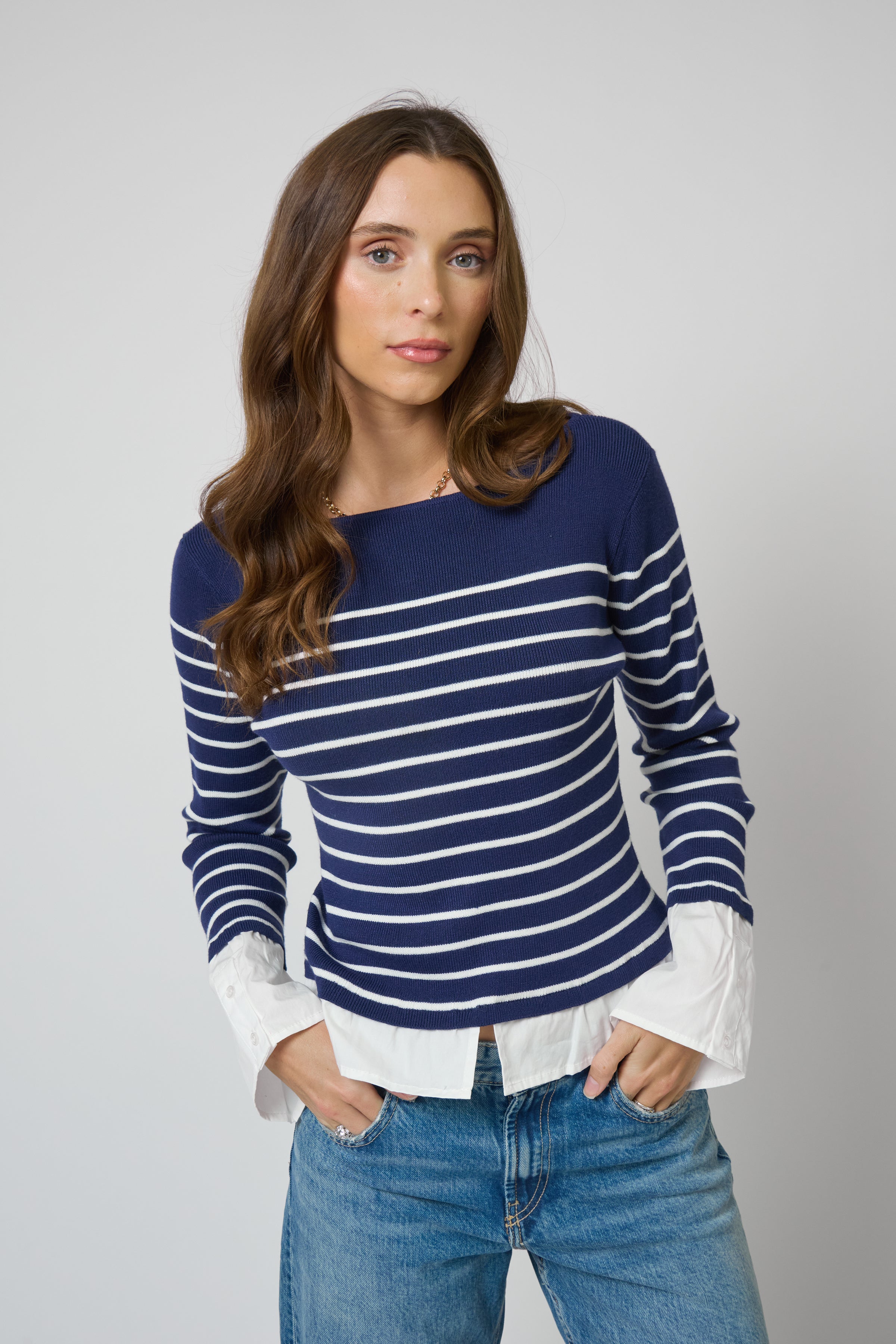 Kendall Nautical Stripe Boatneck Twofer