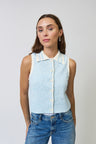 Celeste Tweed Yarn Collared Top