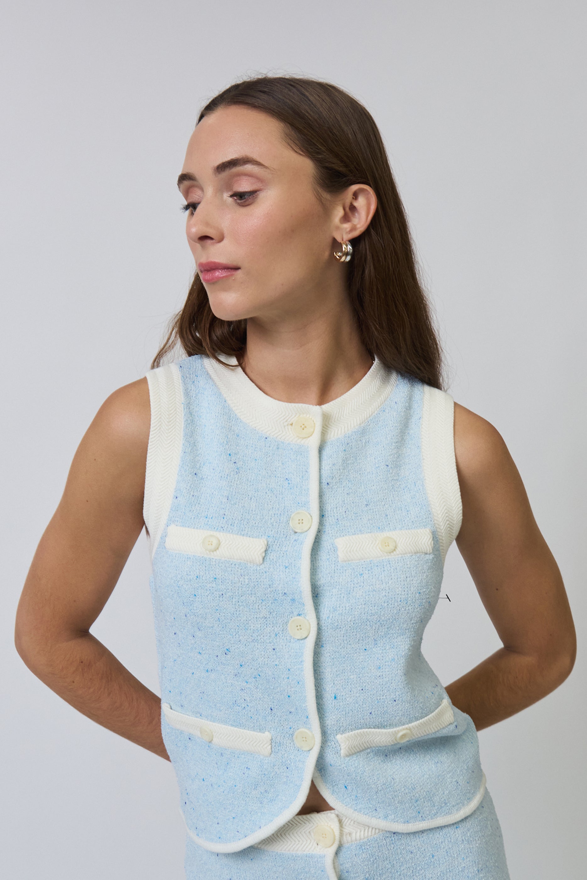 Celeste Tweed Yarn Vest