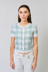 Laurel Gingham Jaquard Cardigan