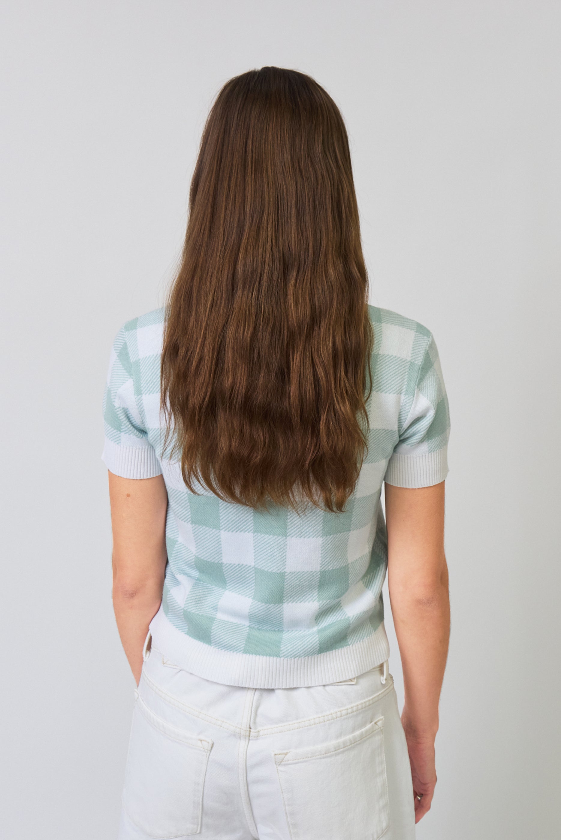 Laurel Gingham Jaquard Cardigan