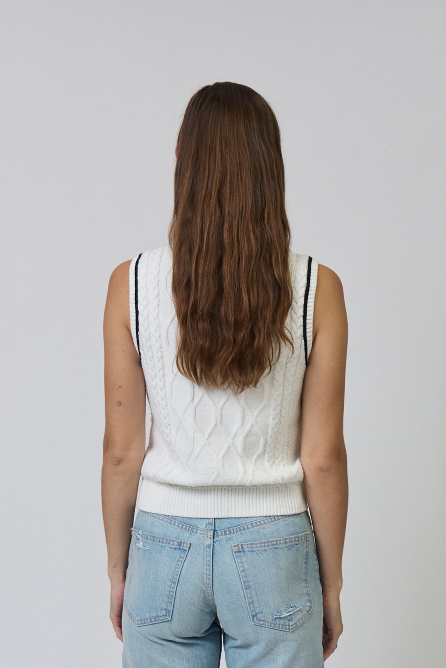 Jaden Embroidered Cable Shell