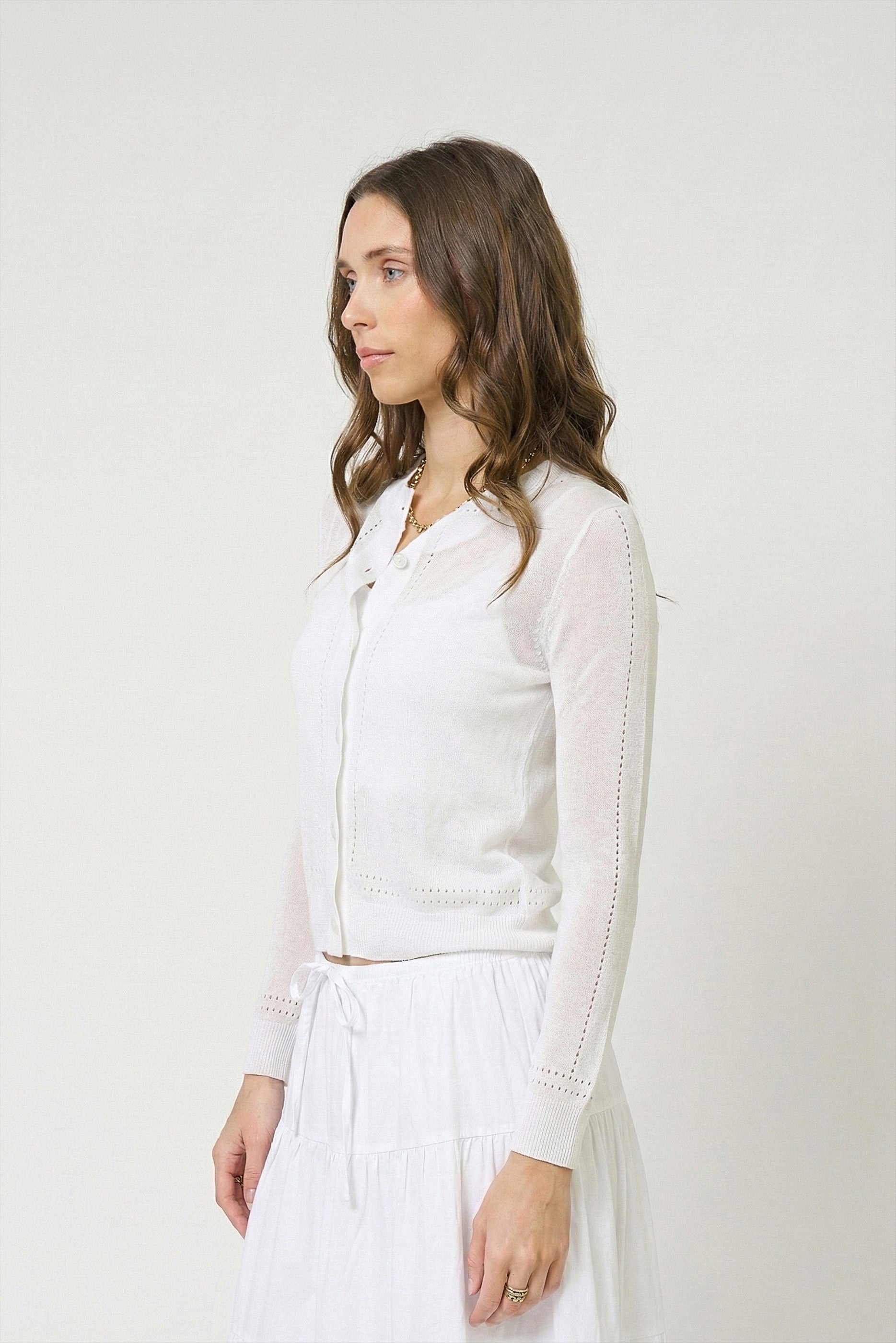 Serena Sheer Pointelle Cardigan