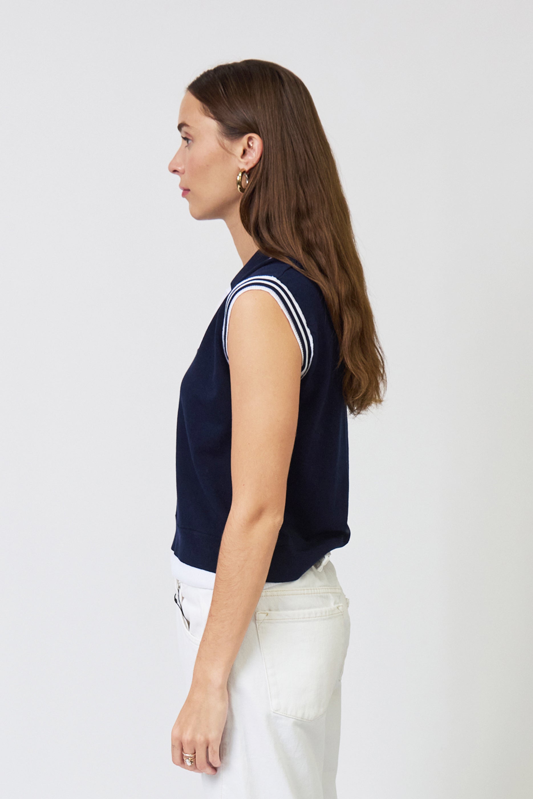 Brooklyn Sheer Double Layer Twofer Polo
