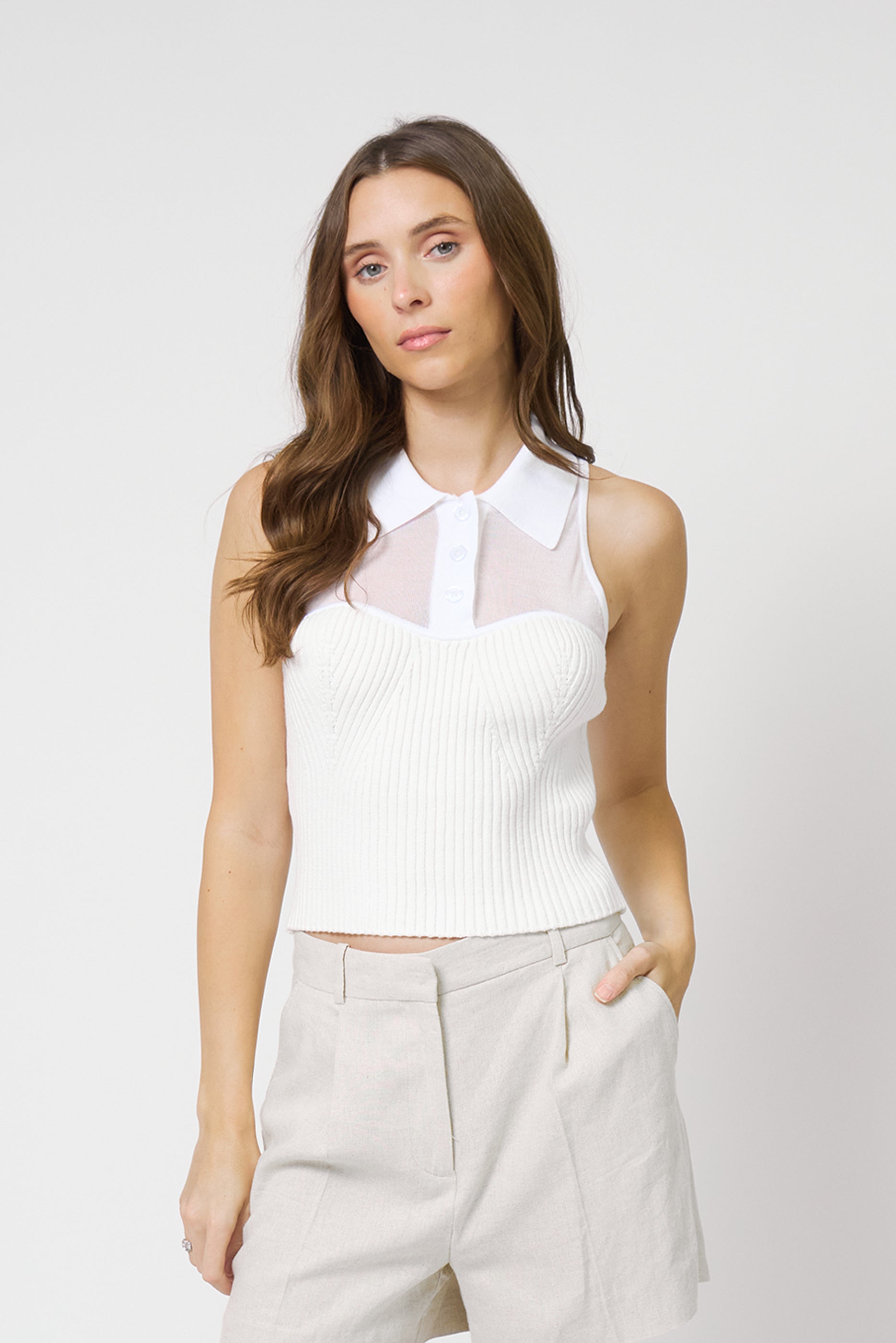 Brooklyn Sheer Polo Halter