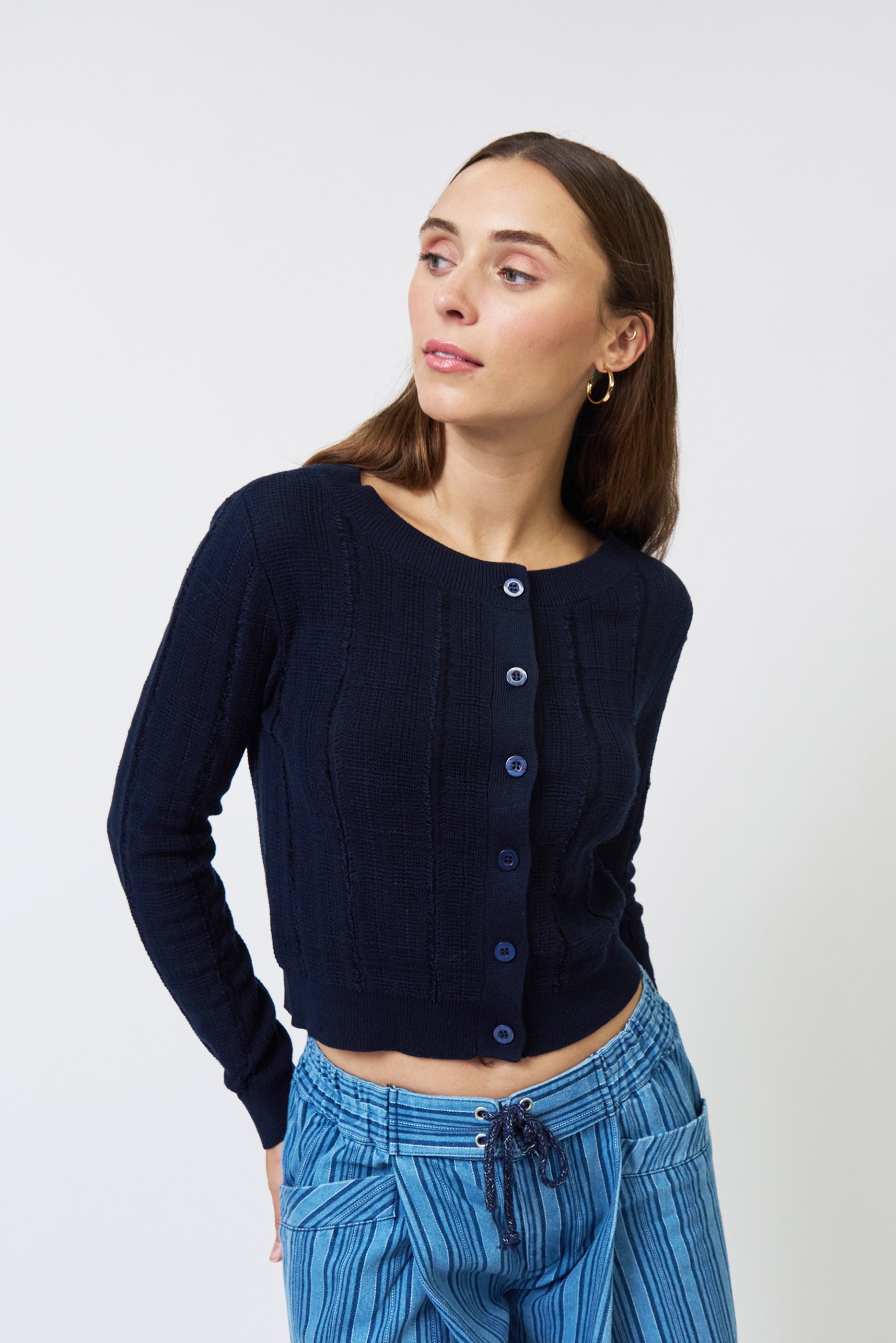 Clover Novelty Stitch Cardigan