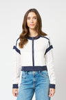Brooklyn Collarless Sweater Bomber