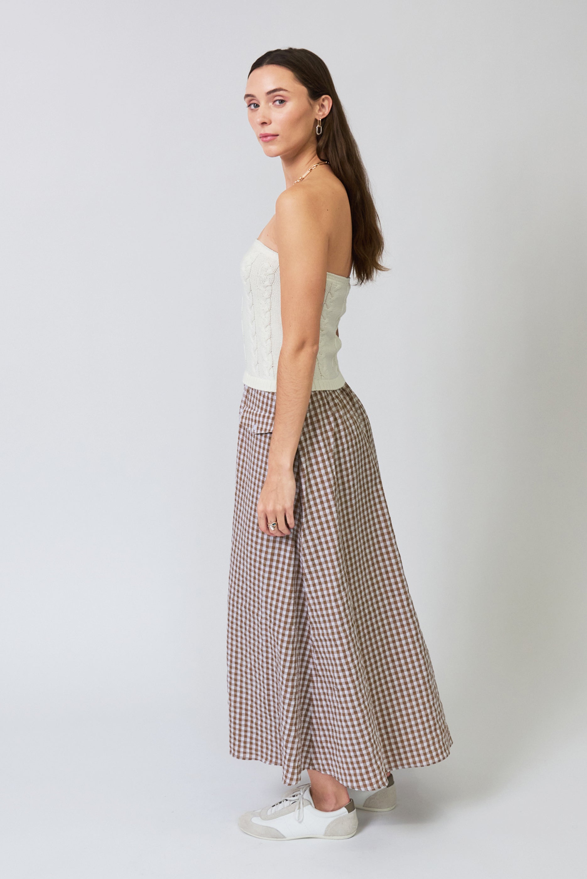Laurel Cable Gingham Twofor Dress