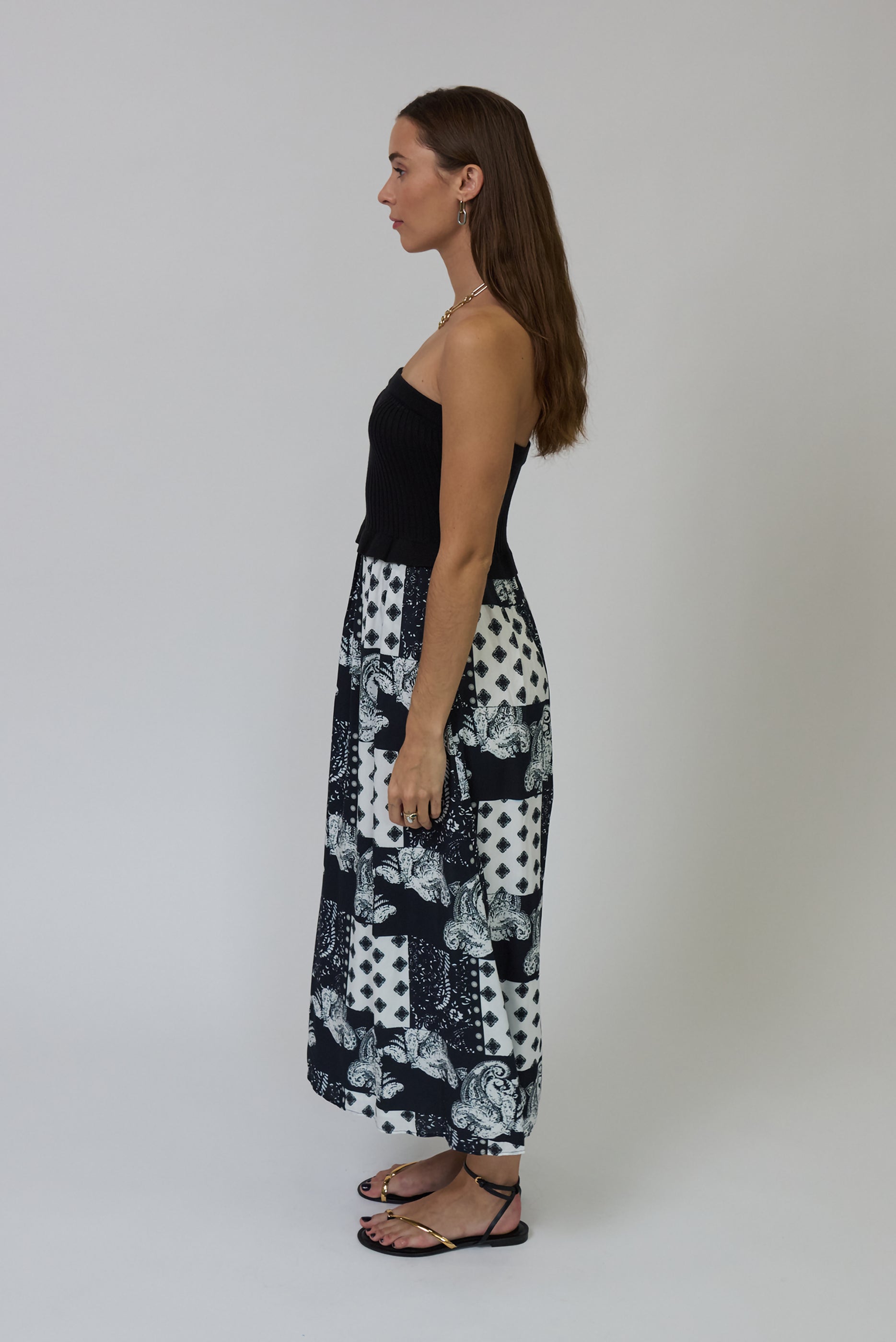 Charli Paisley Patchwork Twofer Dress