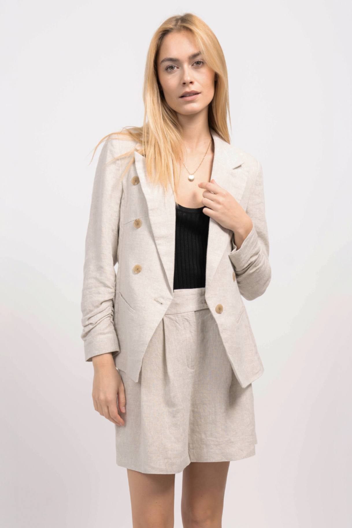 Scrunch Sleeve Blazer
