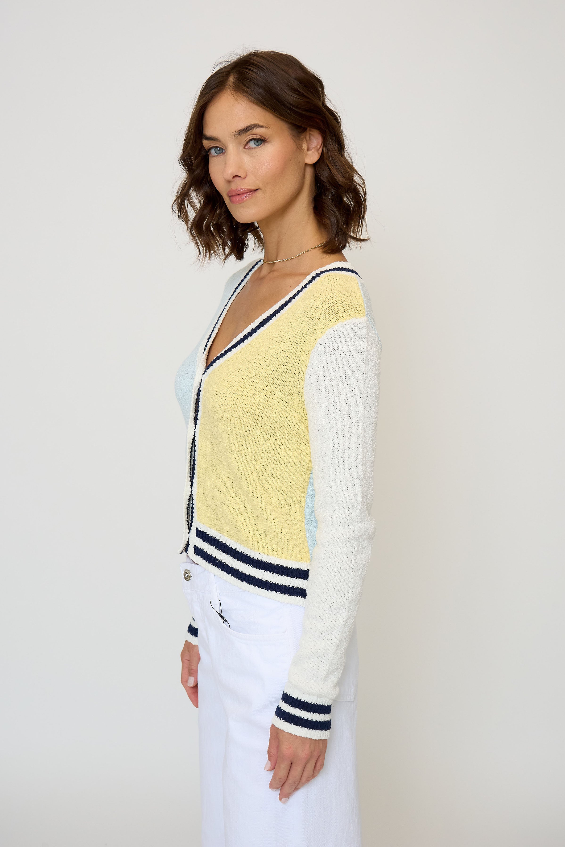 Daphne Varsity Stripe Cardigan