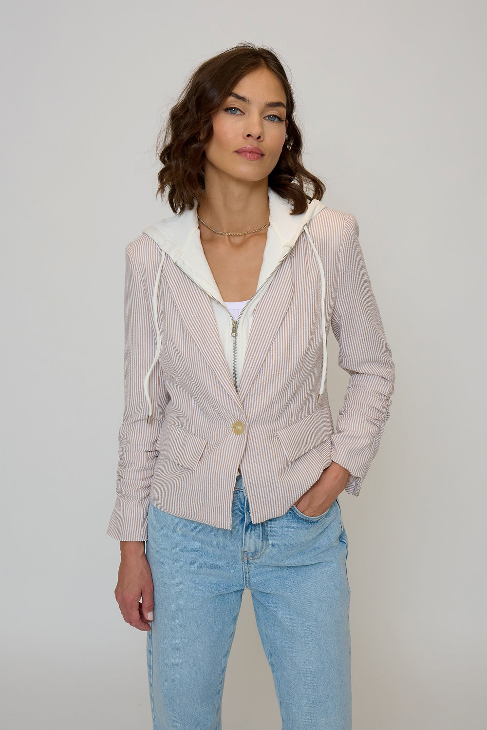 Alina Striped Blazer With Dickey