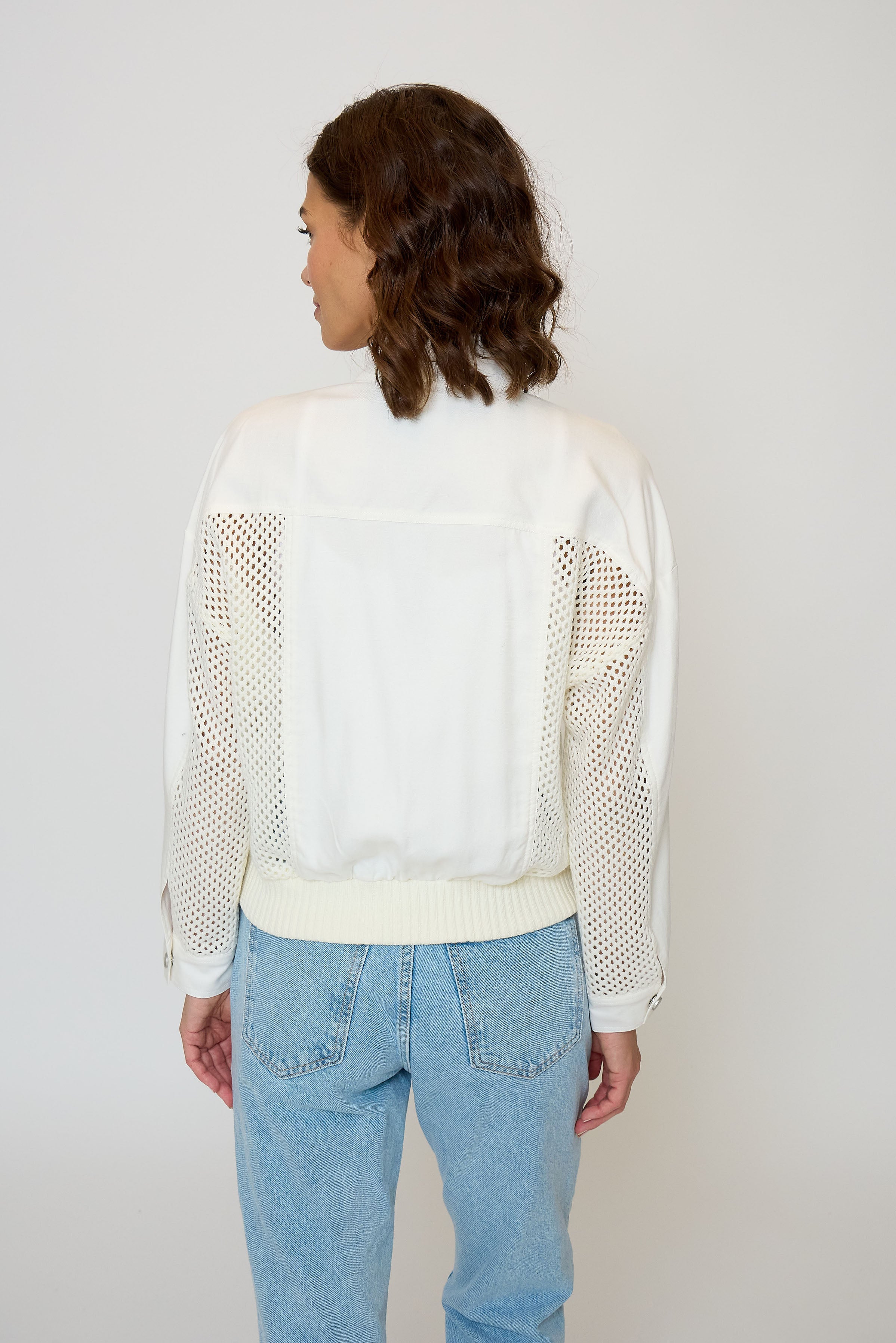 Darcy Mixed Zipup Cropped Jacket