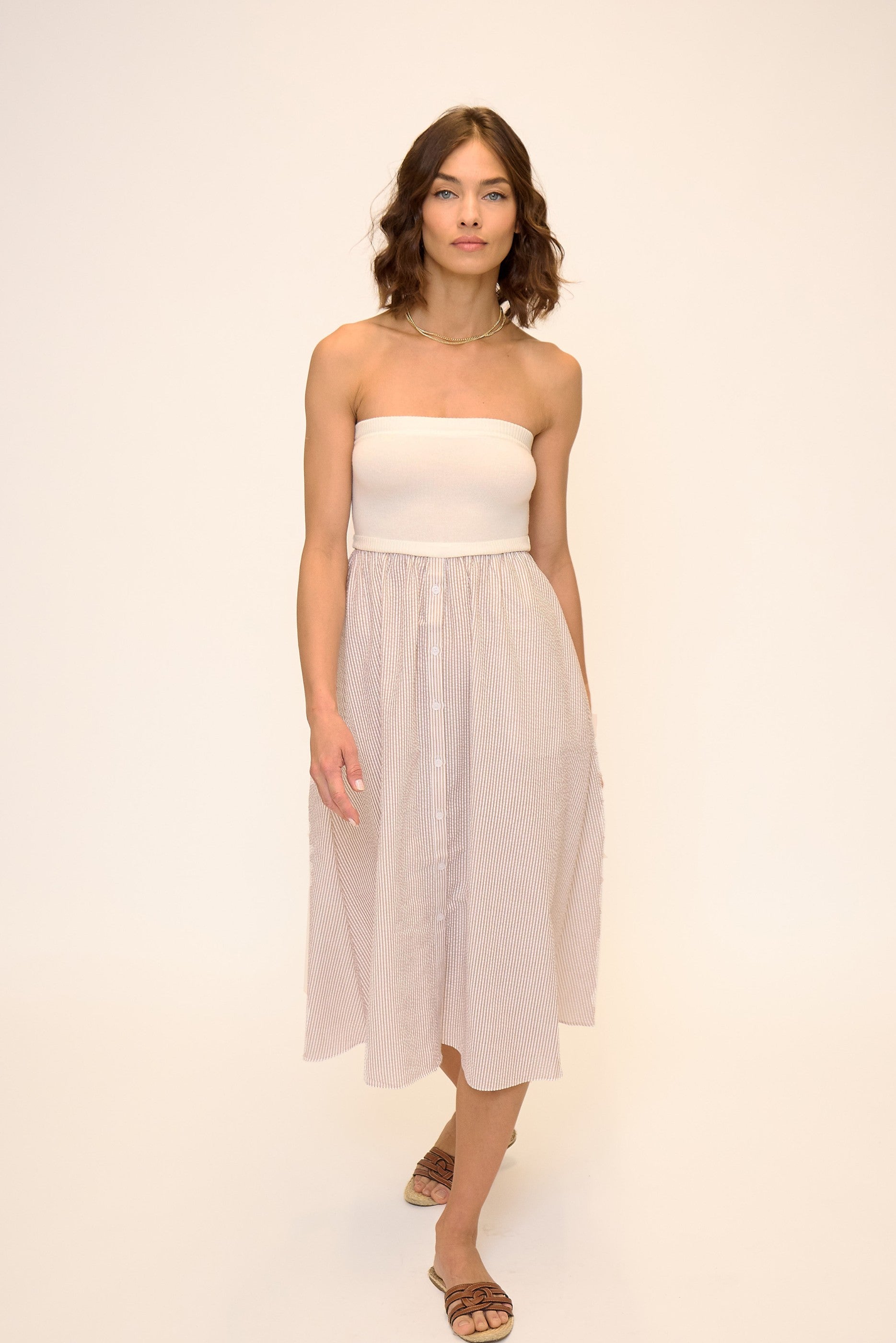 Alina Button Up Twofor Dress
