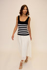 Sienna Squareneck Twofer Midi Dress