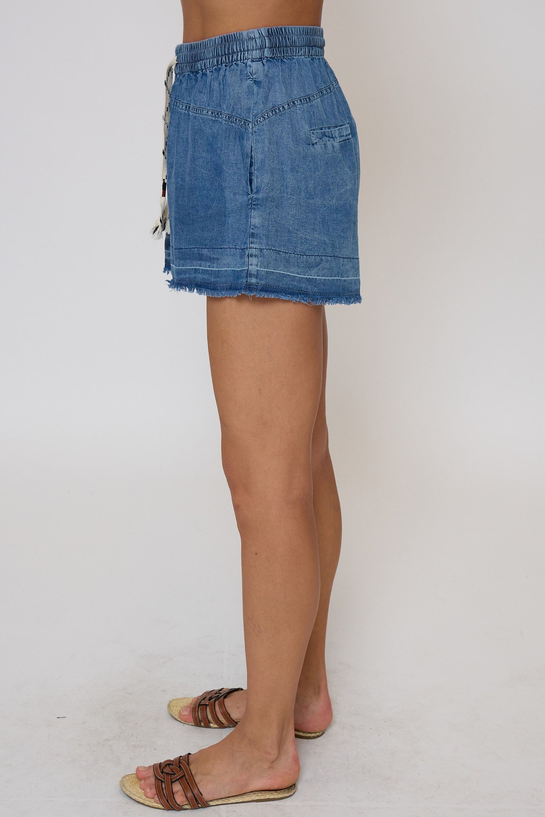 Celine Mid Rise Drawstring Shorts