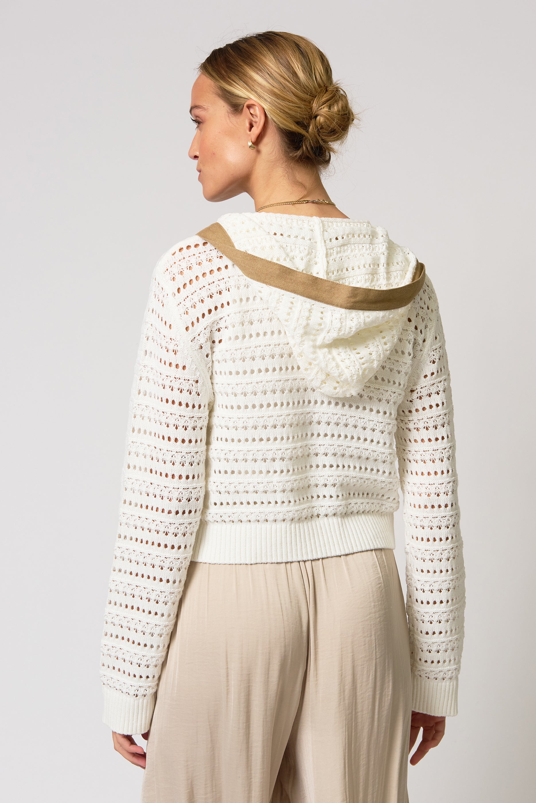 Avery Mixed Media Hooded Cardi