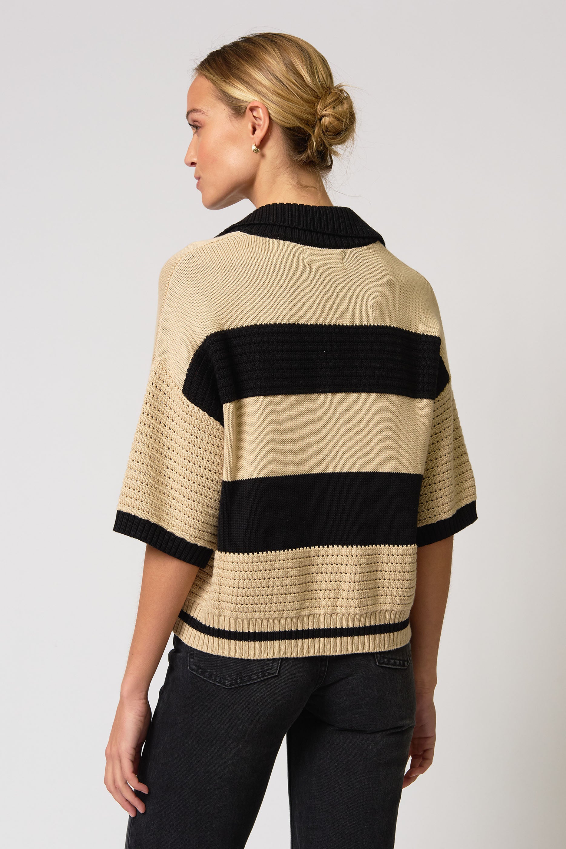 Dean Mixed Stitch Rugby Sweater