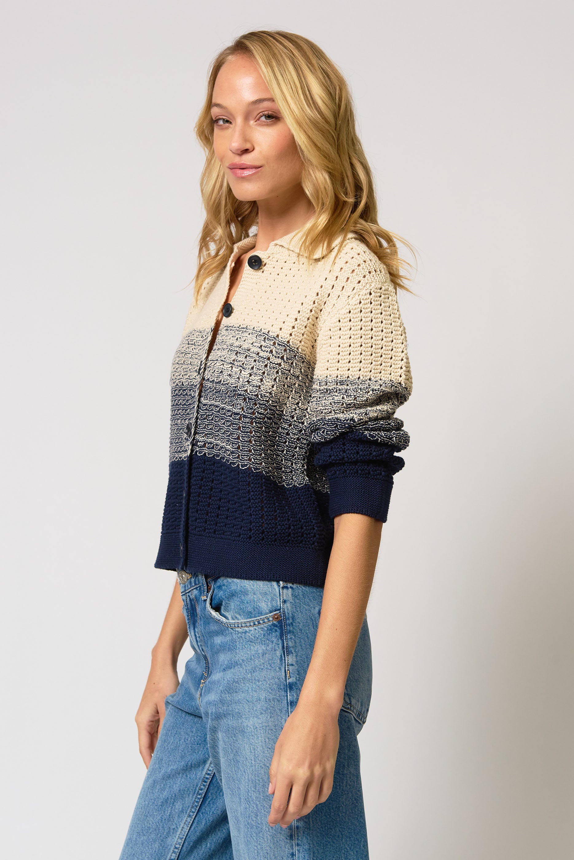 Jacy Gradient Crochet Cardigan