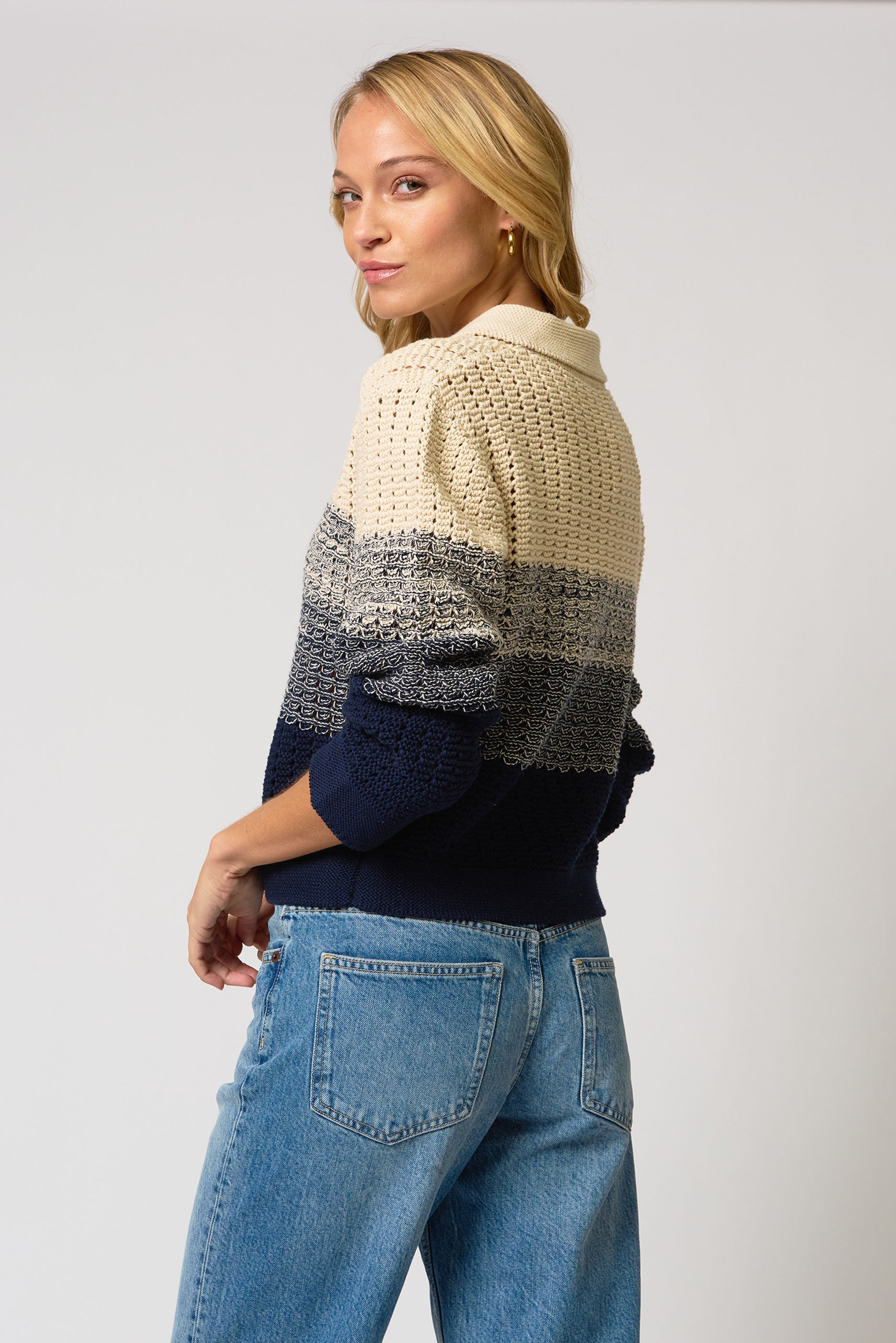 Jacy Gradient Crochet Cardigan