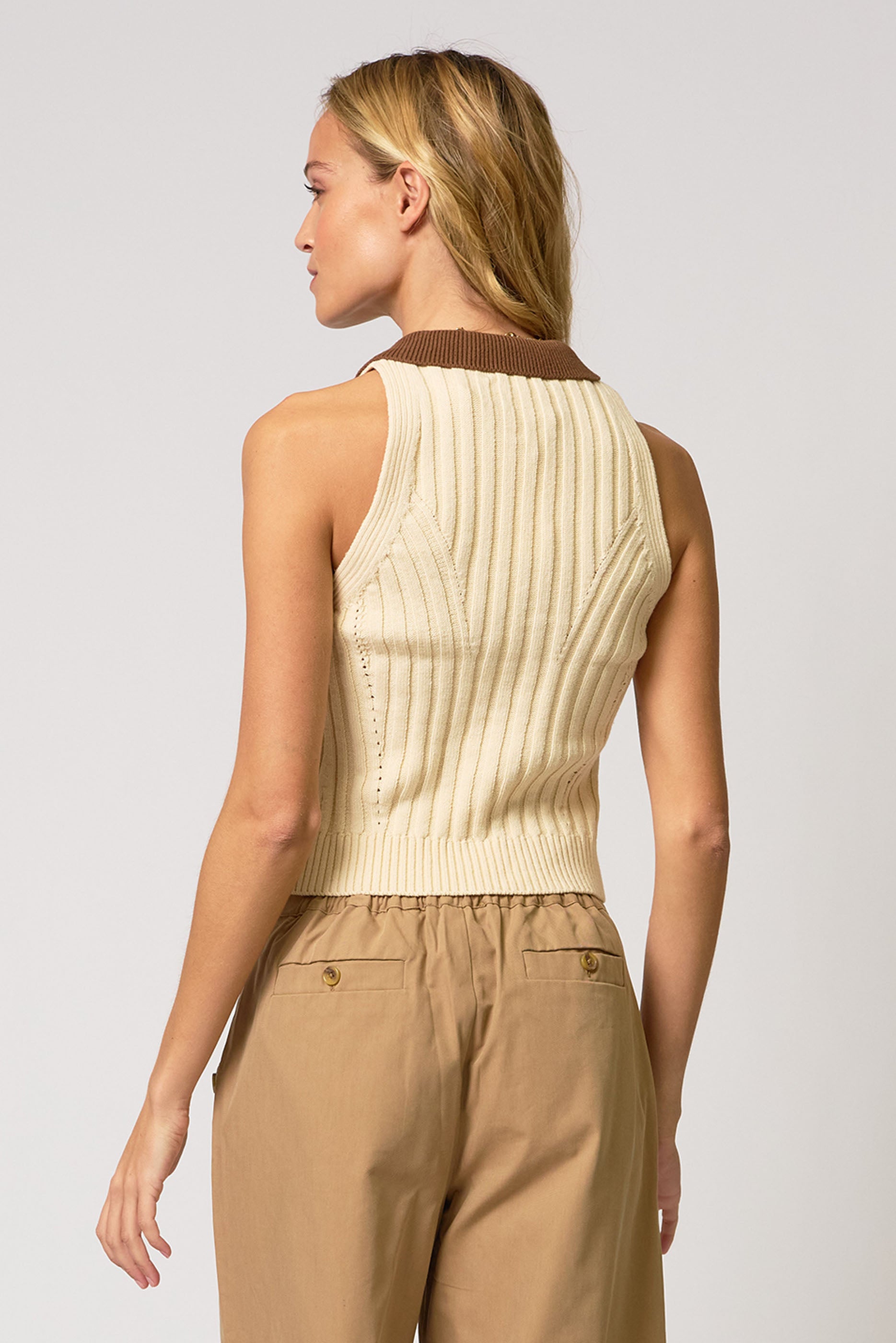 Phoebe Zip Up Ribbed Tank