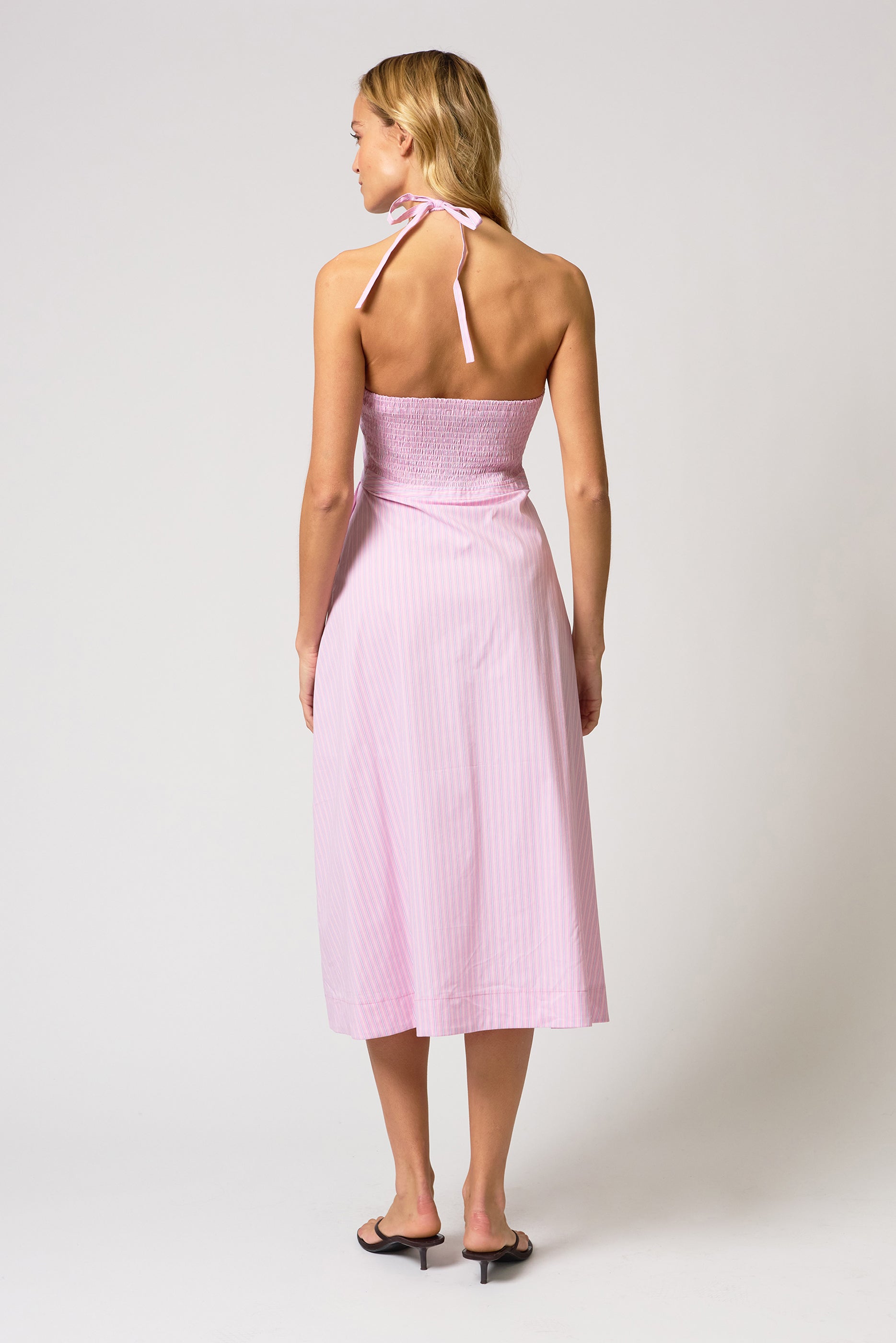 Ora Poplin Stripe Halter Dress – CentralParkWest