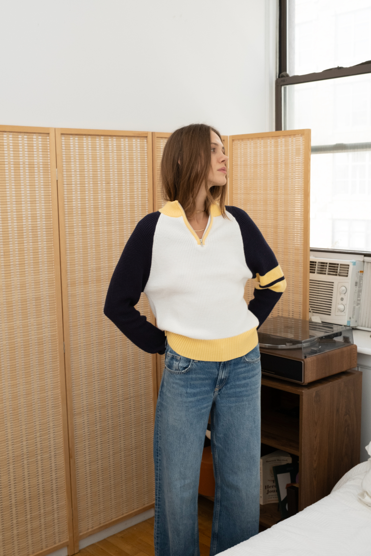 Maisie Bright Melange Quarter Zip