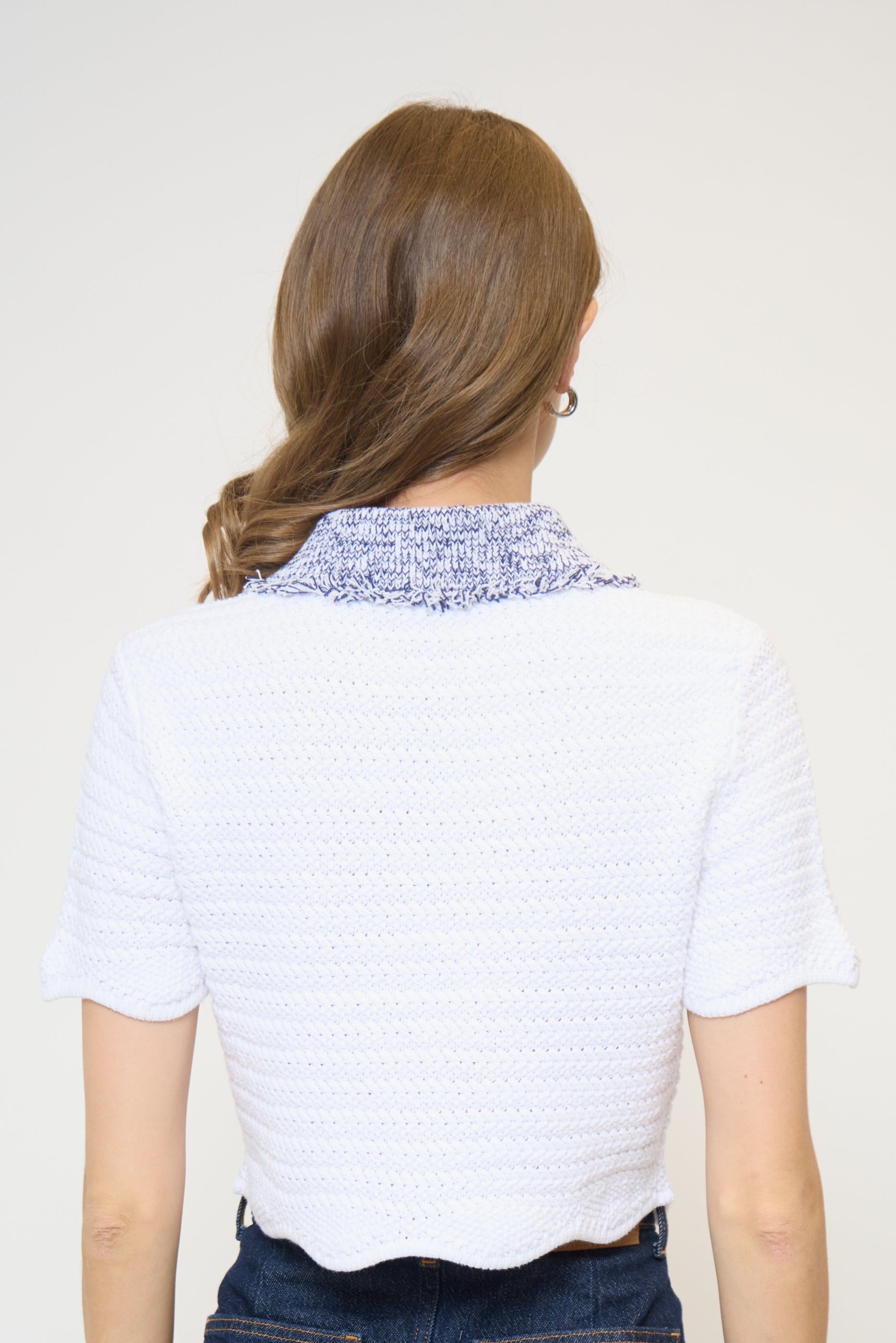 Wren Scallop Edge Crochet Polo