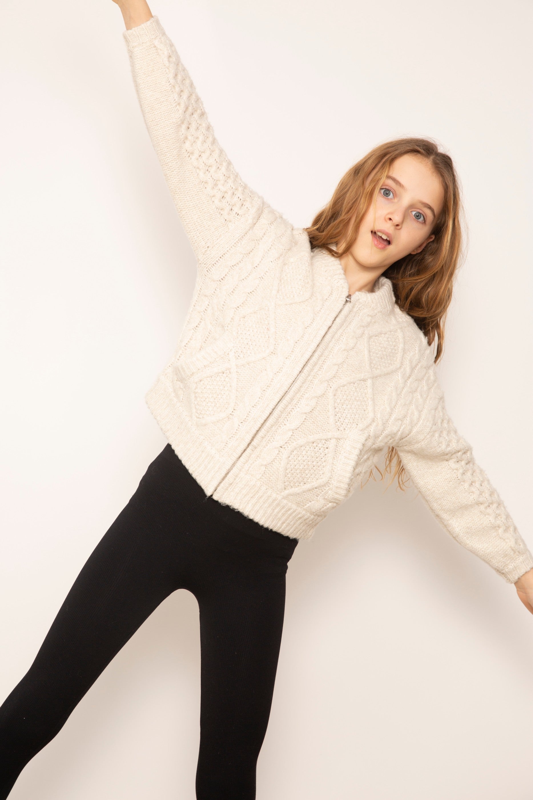 Janna Cable Sweater Bomber