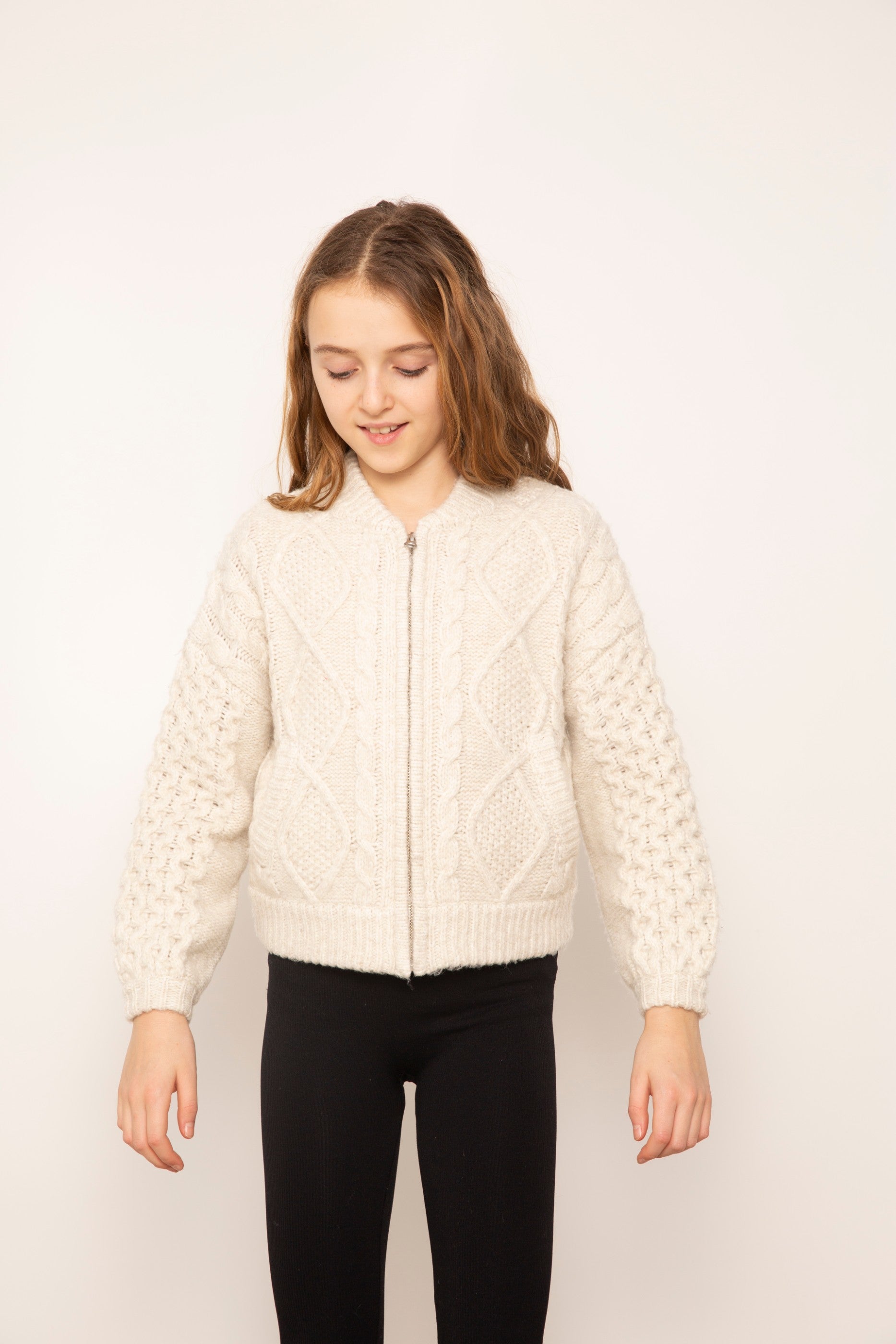 Janna Cable Sweater Bomber
