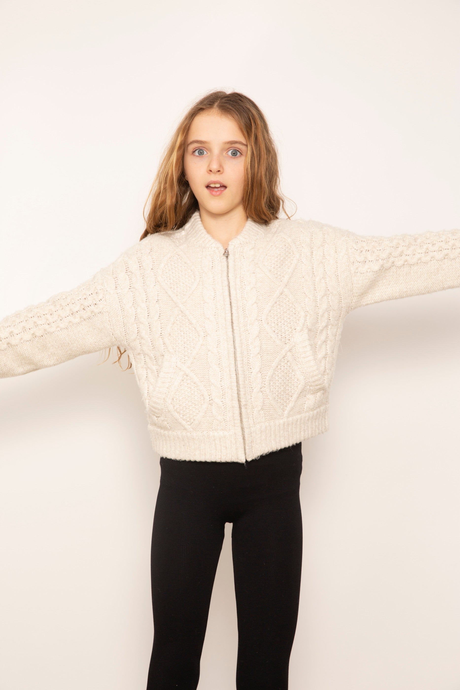 Janna Cable Sweater Bomber