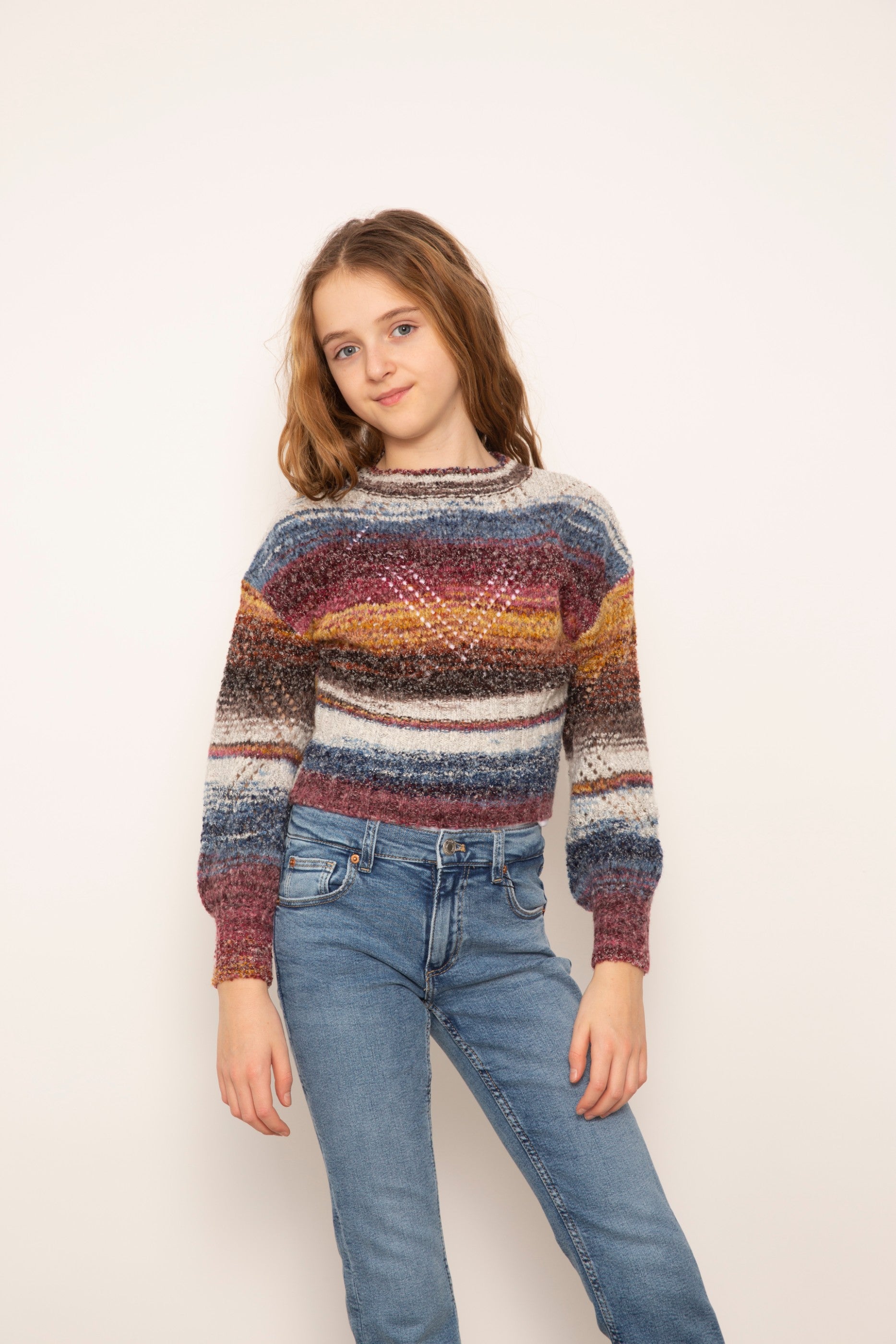 Josie Pointelle Drop Shoulder Sweater