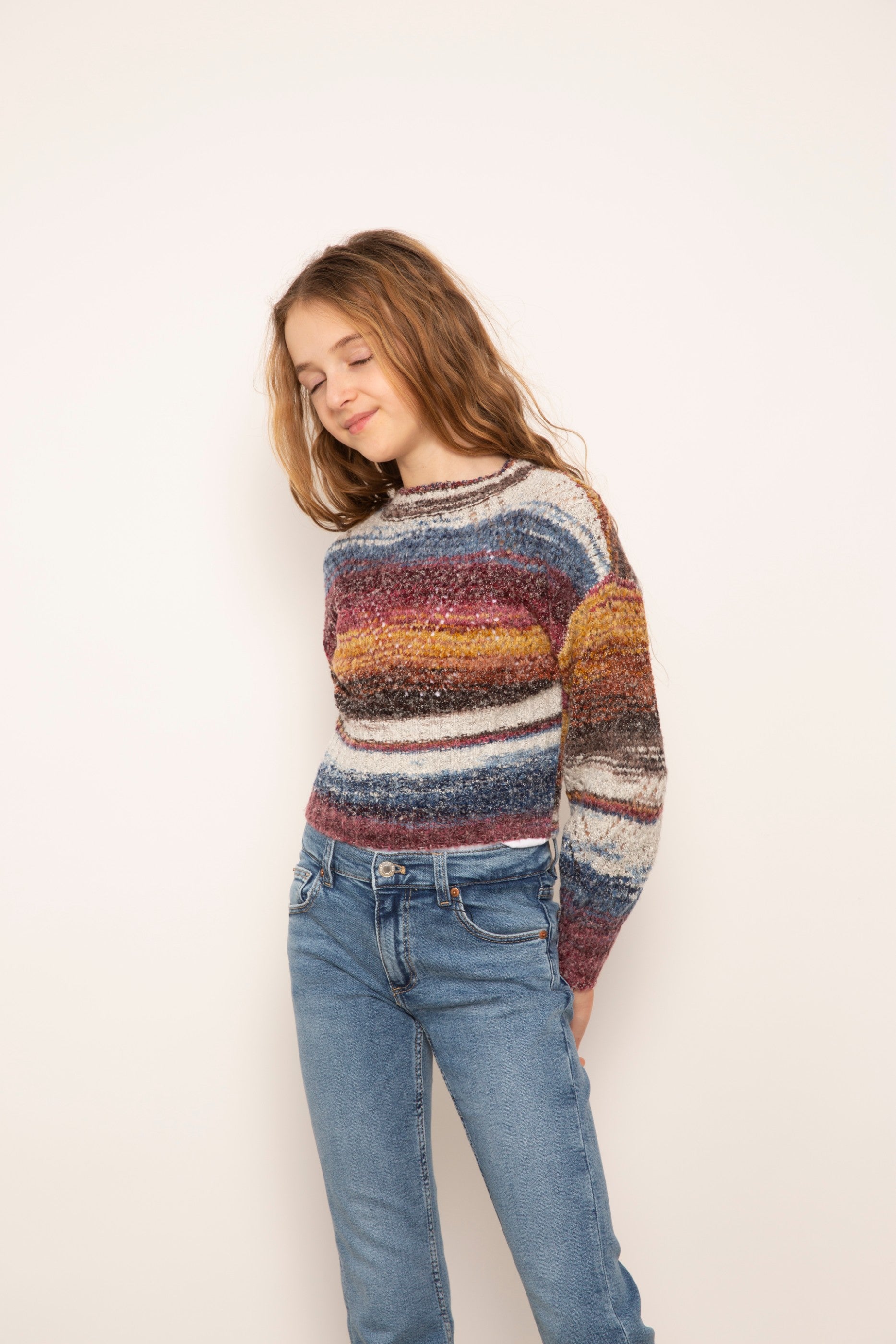 Josie Pointelle Drop Shoulder Sweater