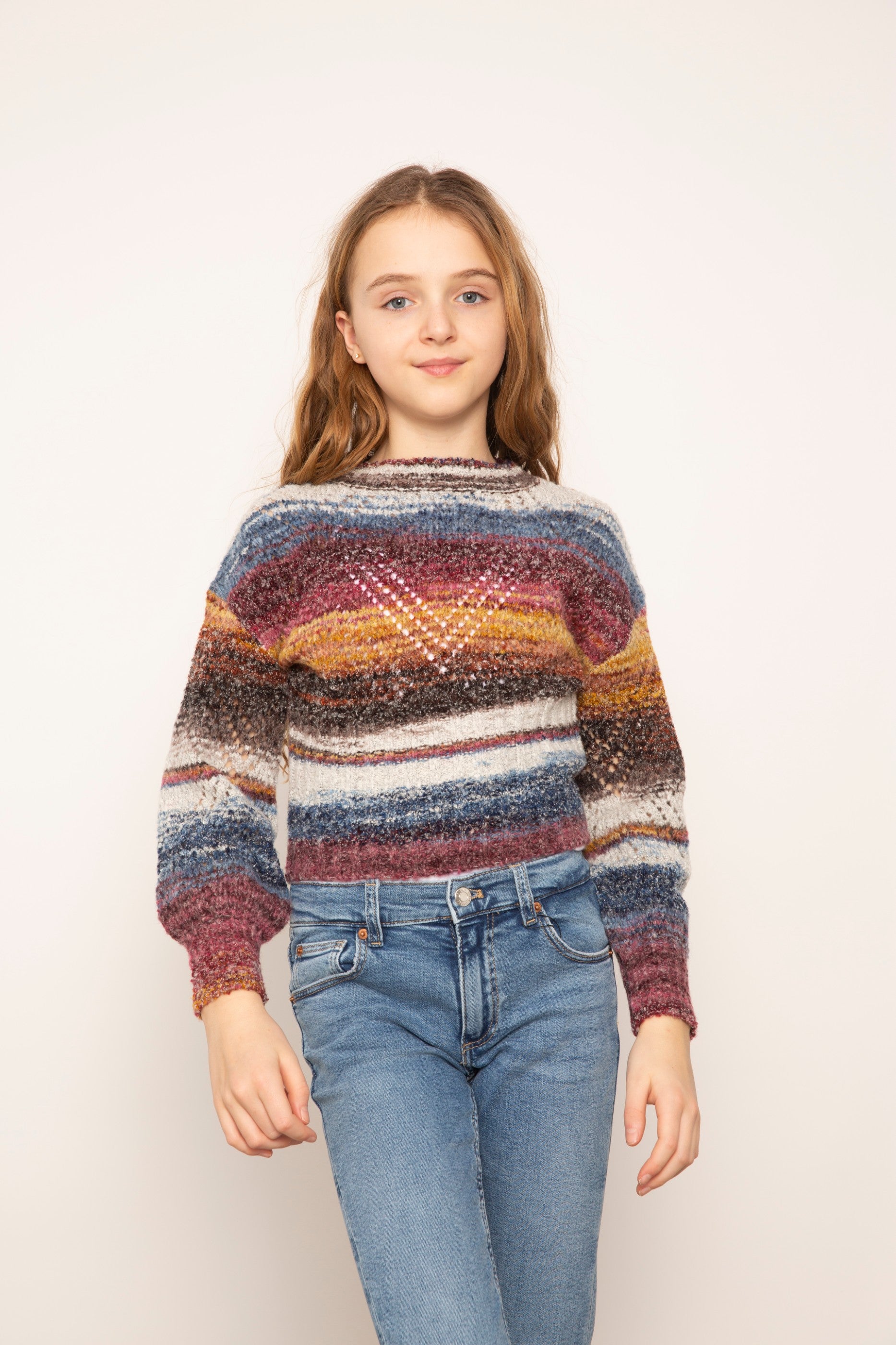 Josie Pointelle Drop Shoulder Sweater