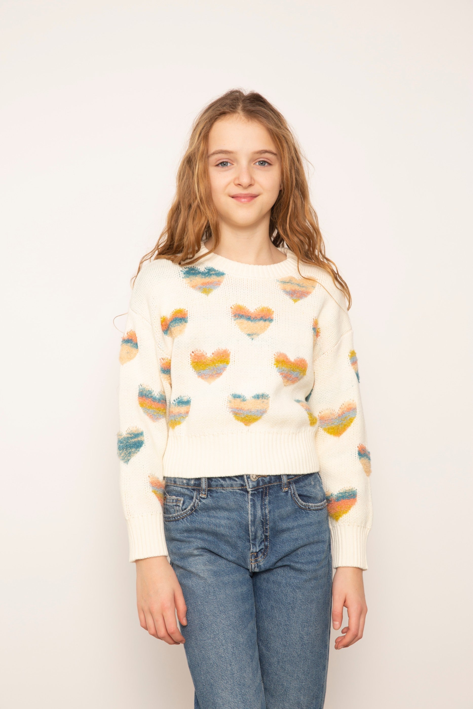 Janna Textured Hearts Crew