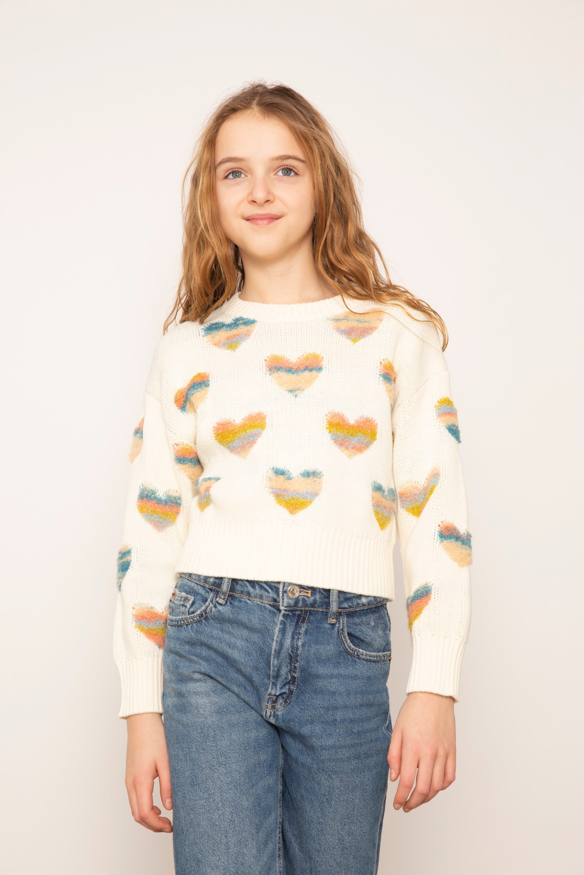 Janna Textured Hearts Crew