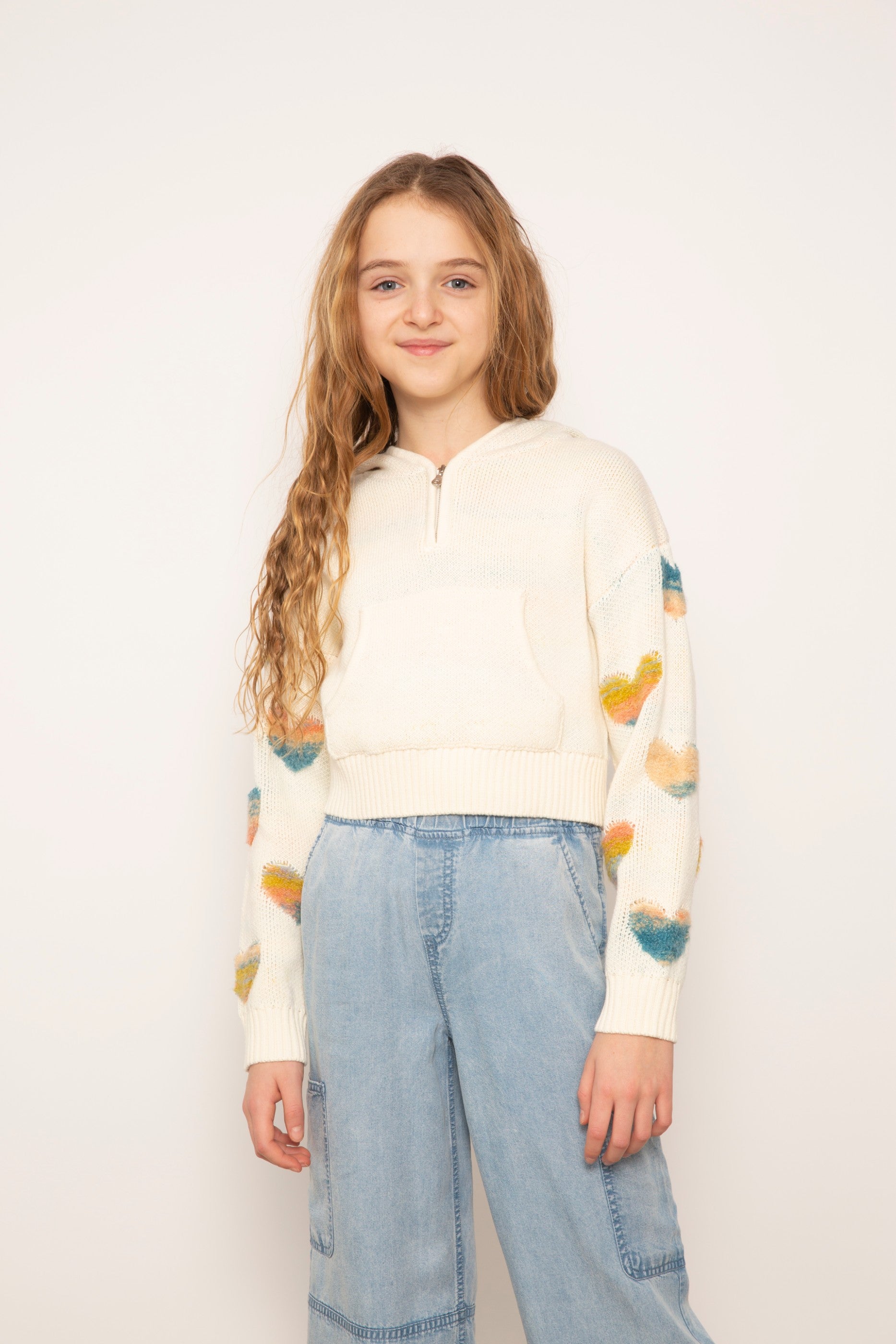 Janna Textured Hearts Hoodie