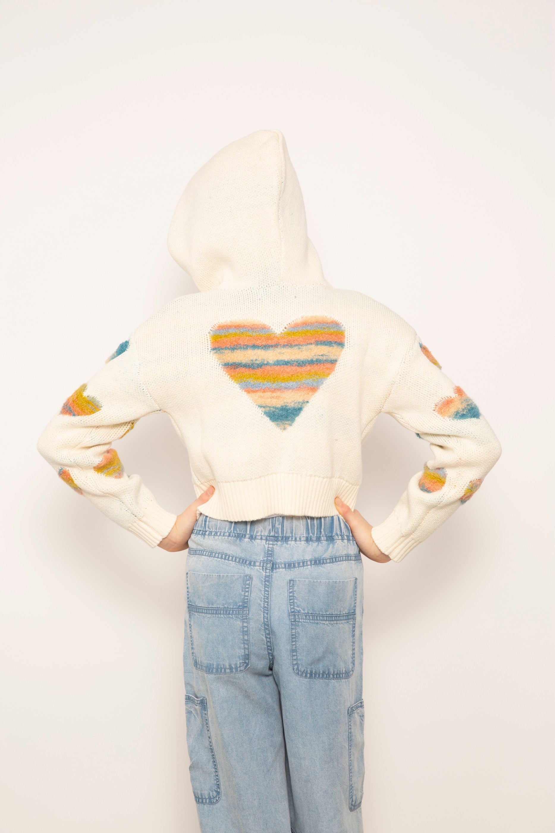 Janna Textured Hearts Hoodie