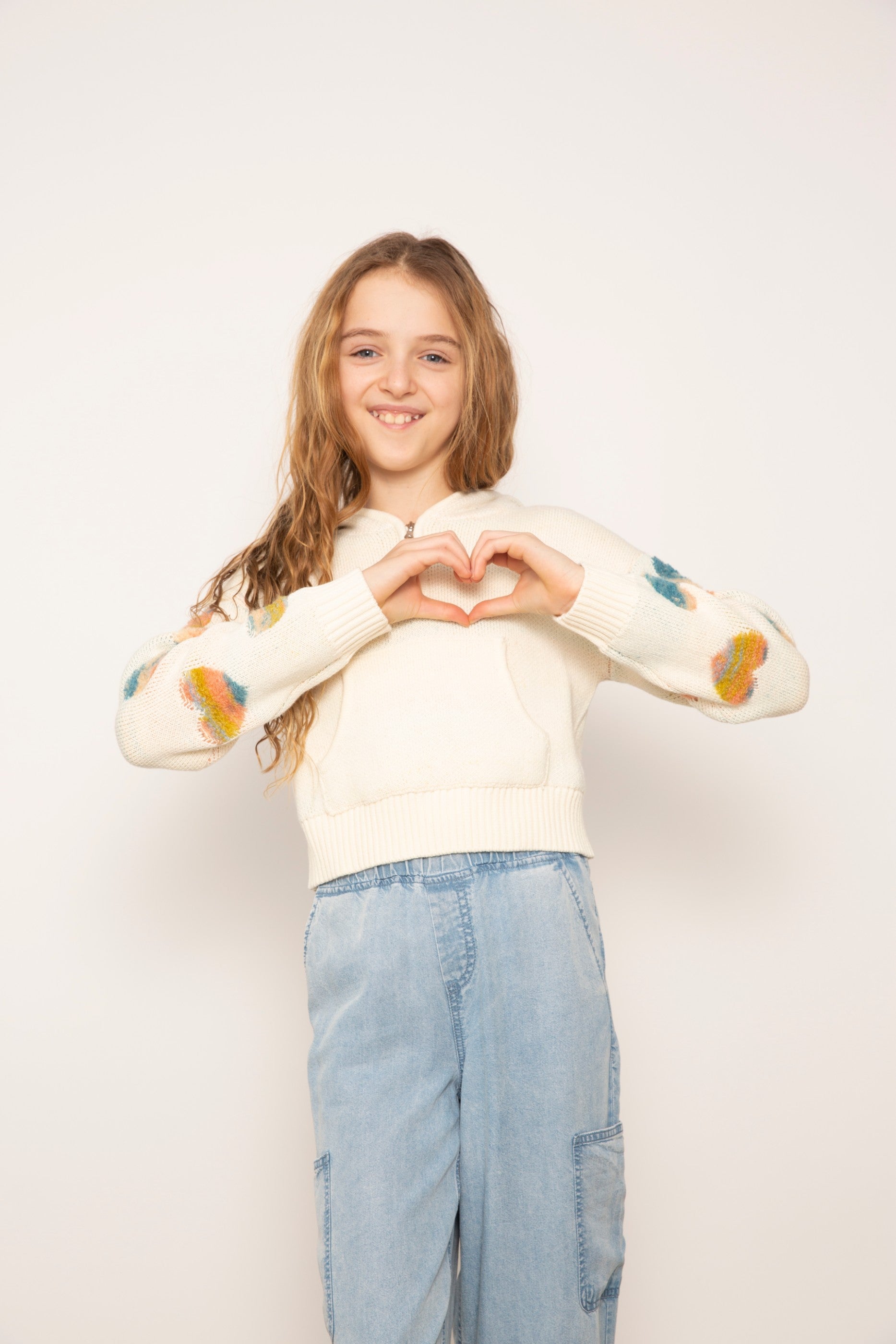 Janna Textured Hearts Hoodie