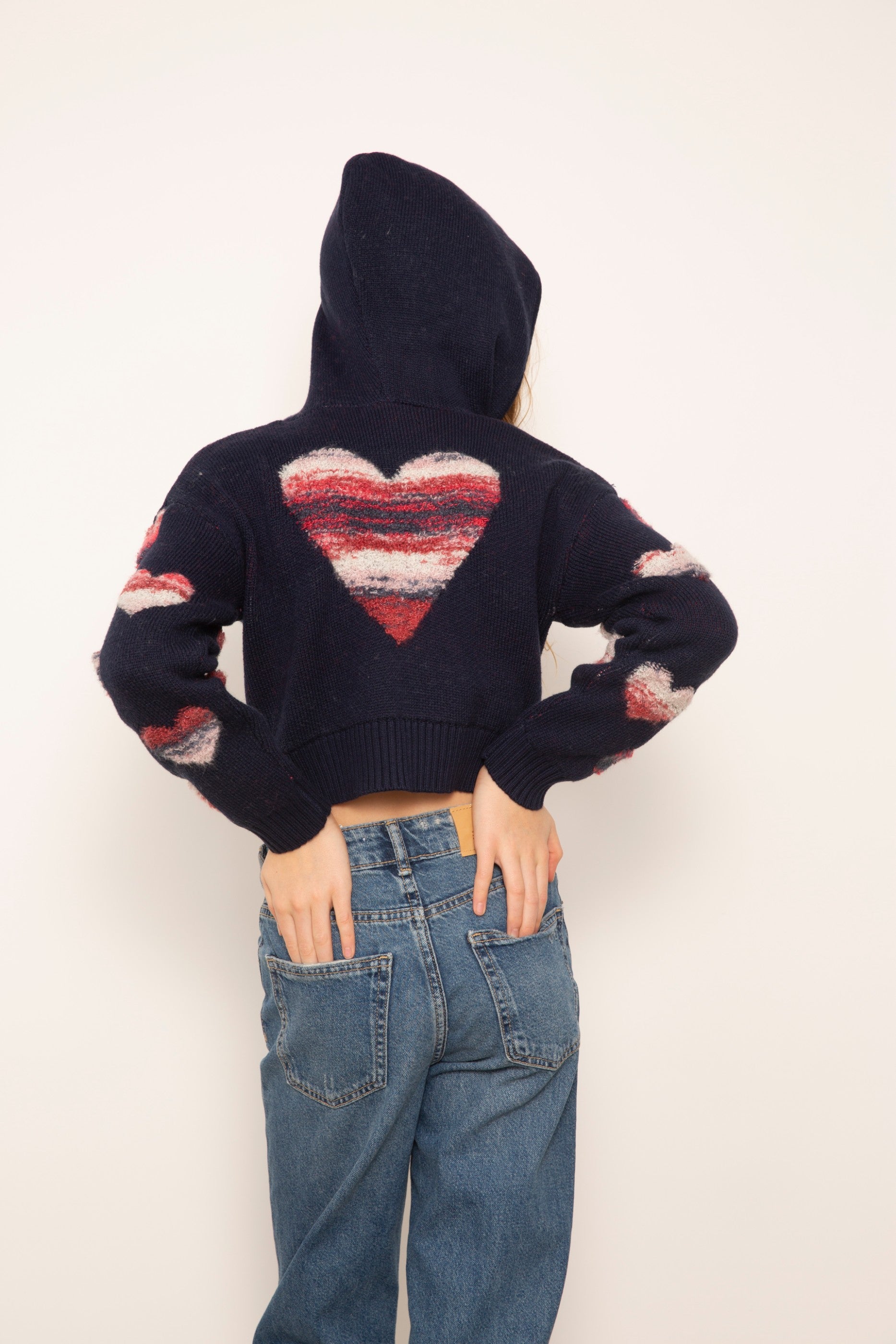 Janna Textured Hearts Hoodie