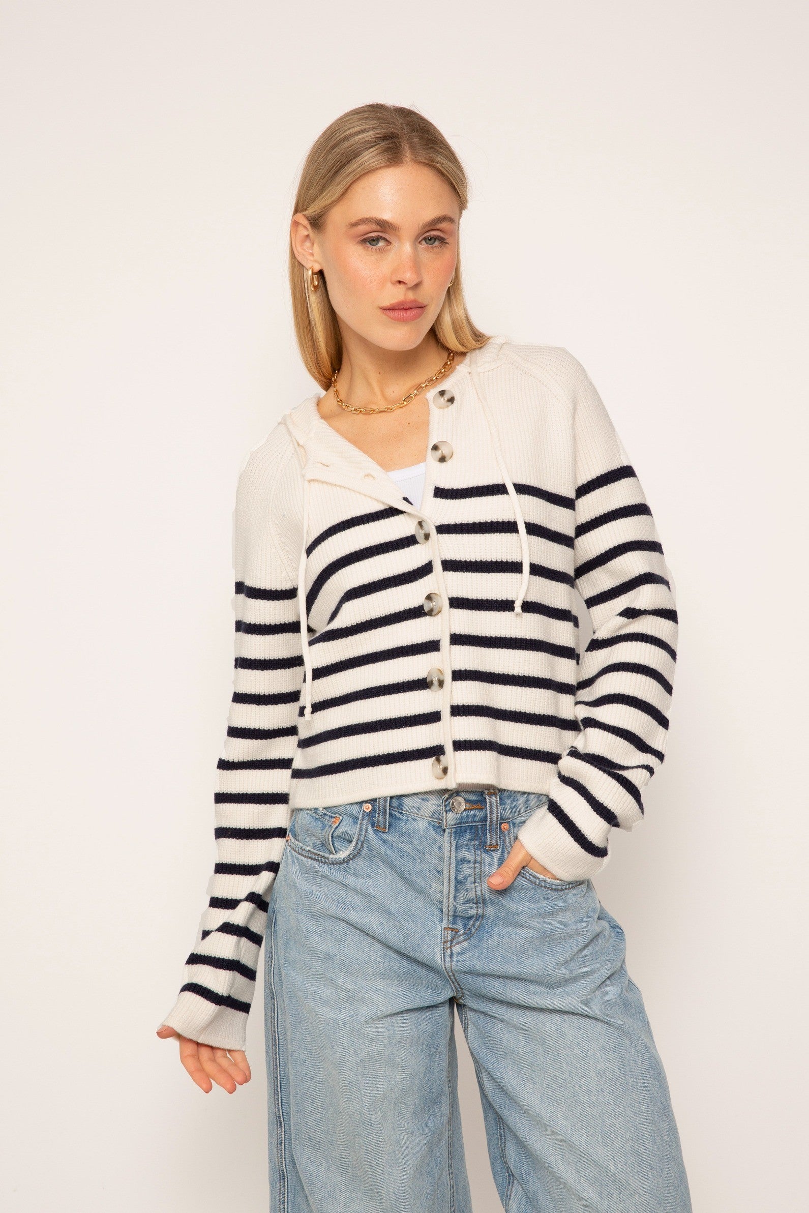 Maple Striped Dickey Sweater Jacket