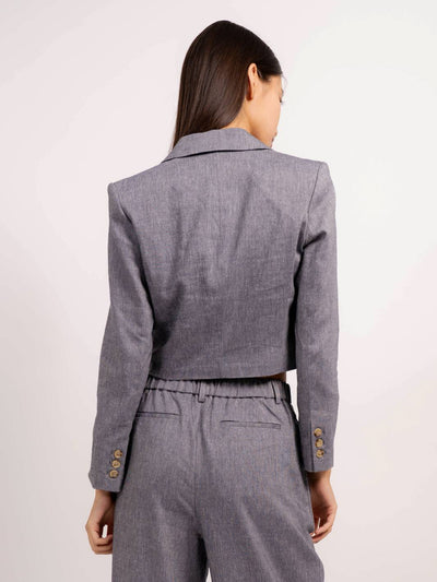 Chandler cropped Faux Db Suiting Blazer