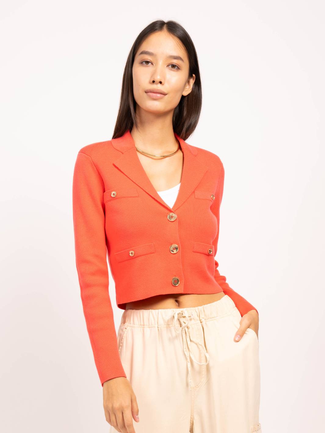 Dawson Double Breasted Button Up Cropped Blazer